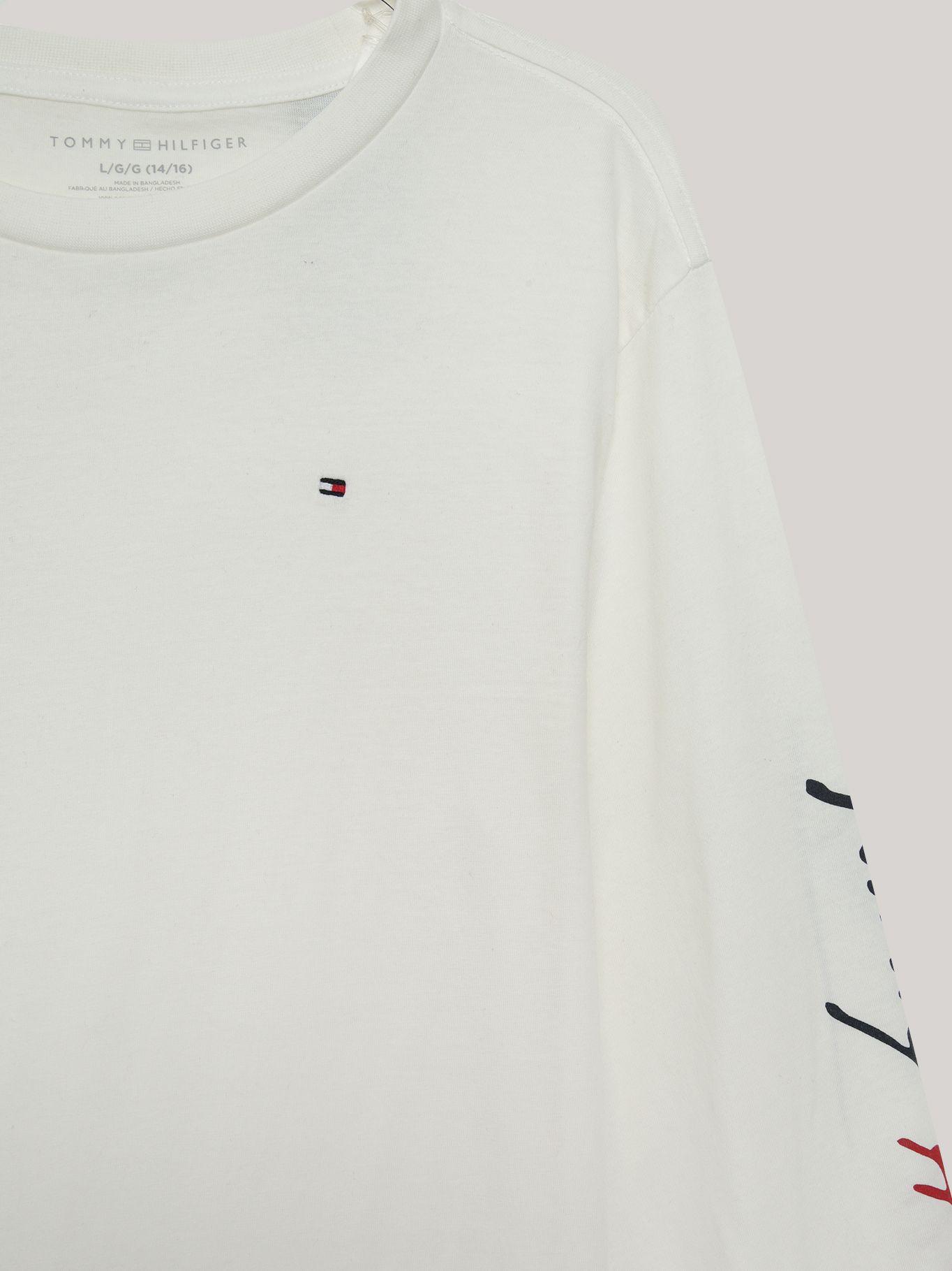Polera De Niño Con Logo Script Blanco Tommy Hilfiger-2