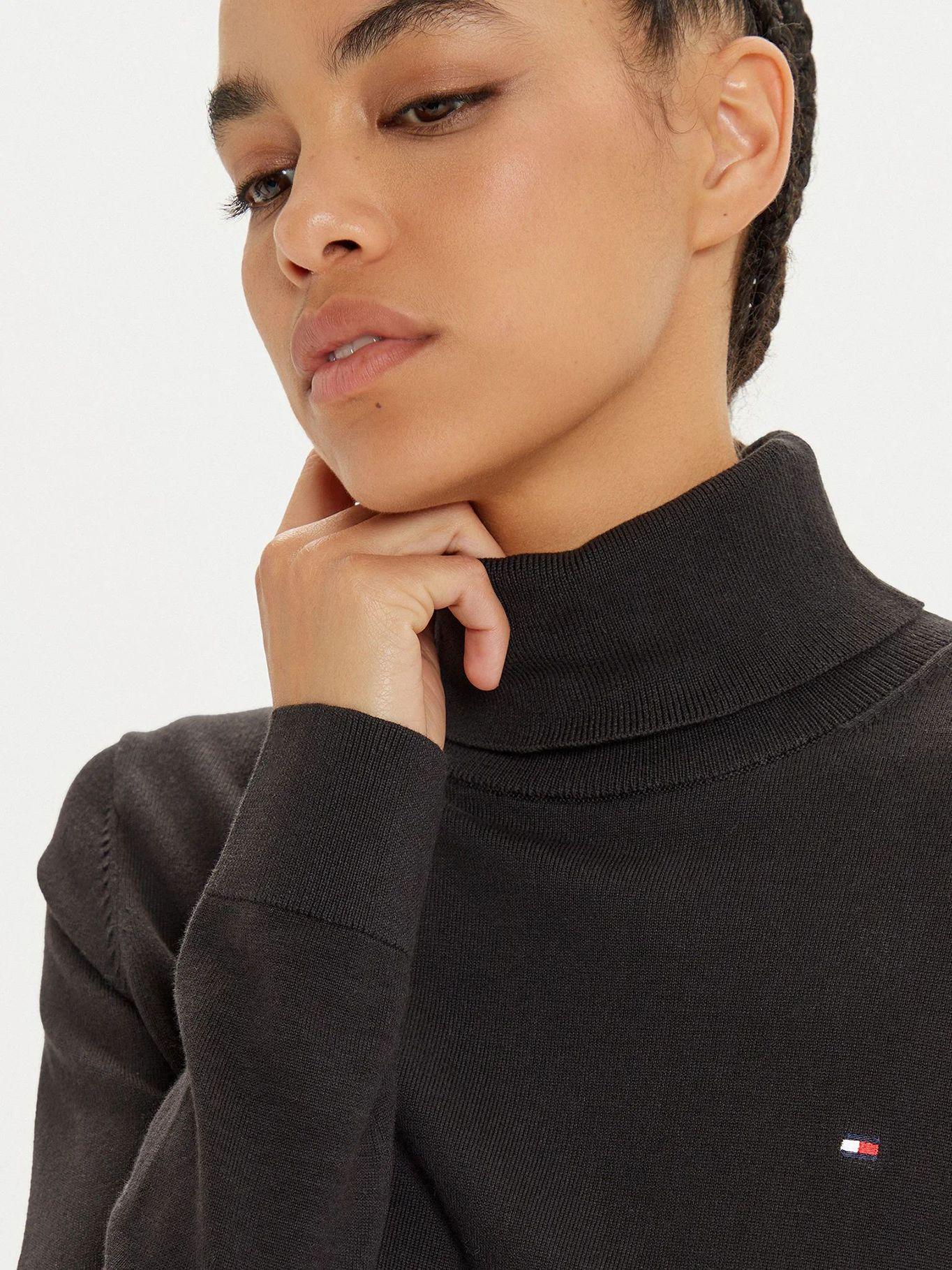 Sweater De Cuello Alto Con Logo Negro Tommy Hilfiger-3