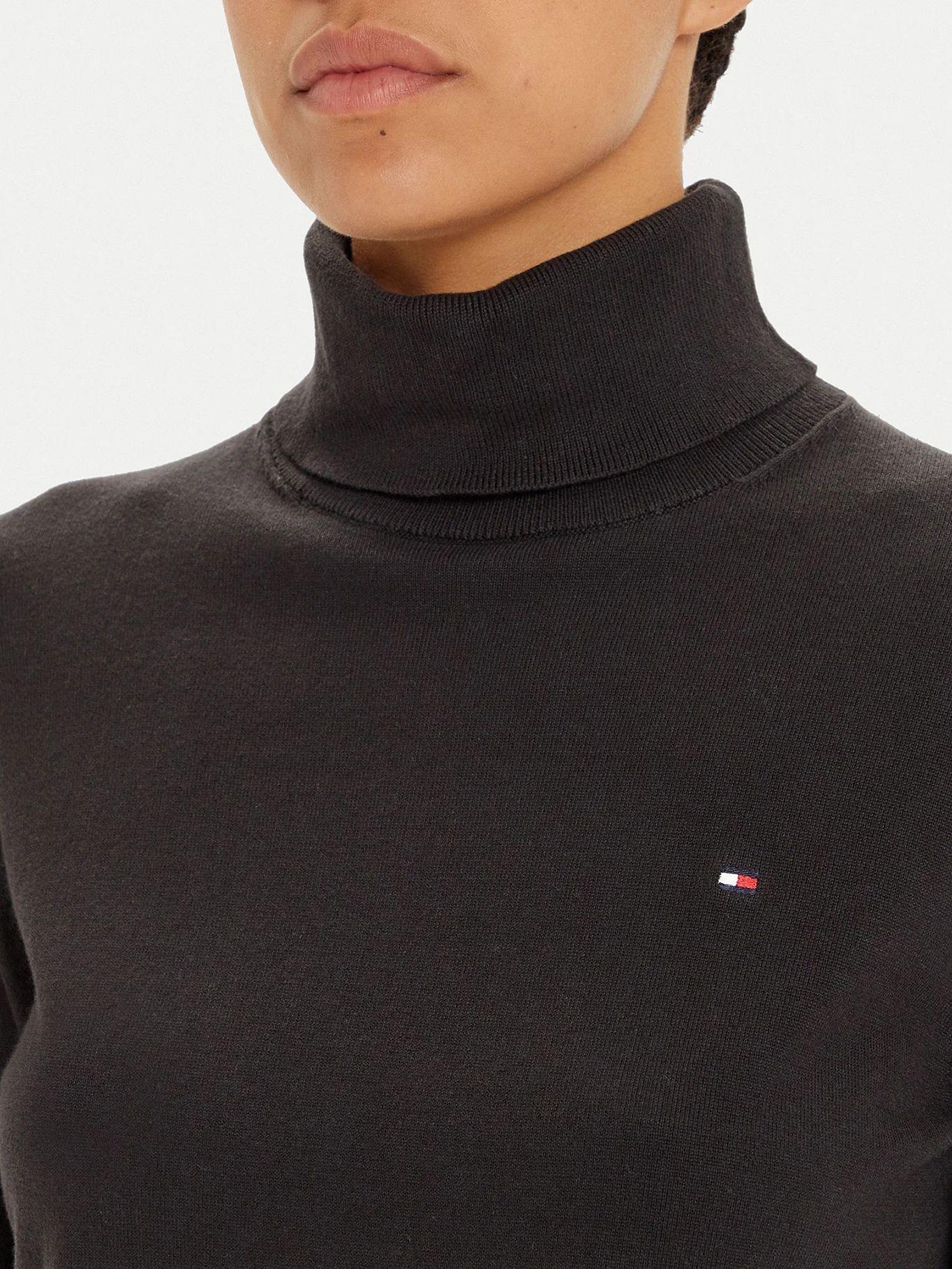 Sweater De Cuello Alto Con Logo Negro Tommy Hilfiger-4