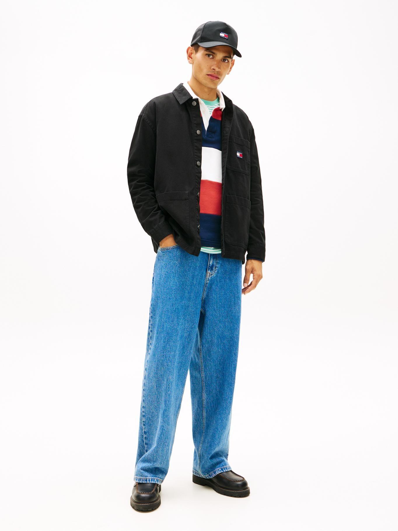 Sobrecamisa Oversize Con Parche Tommy Jeans Negro-1