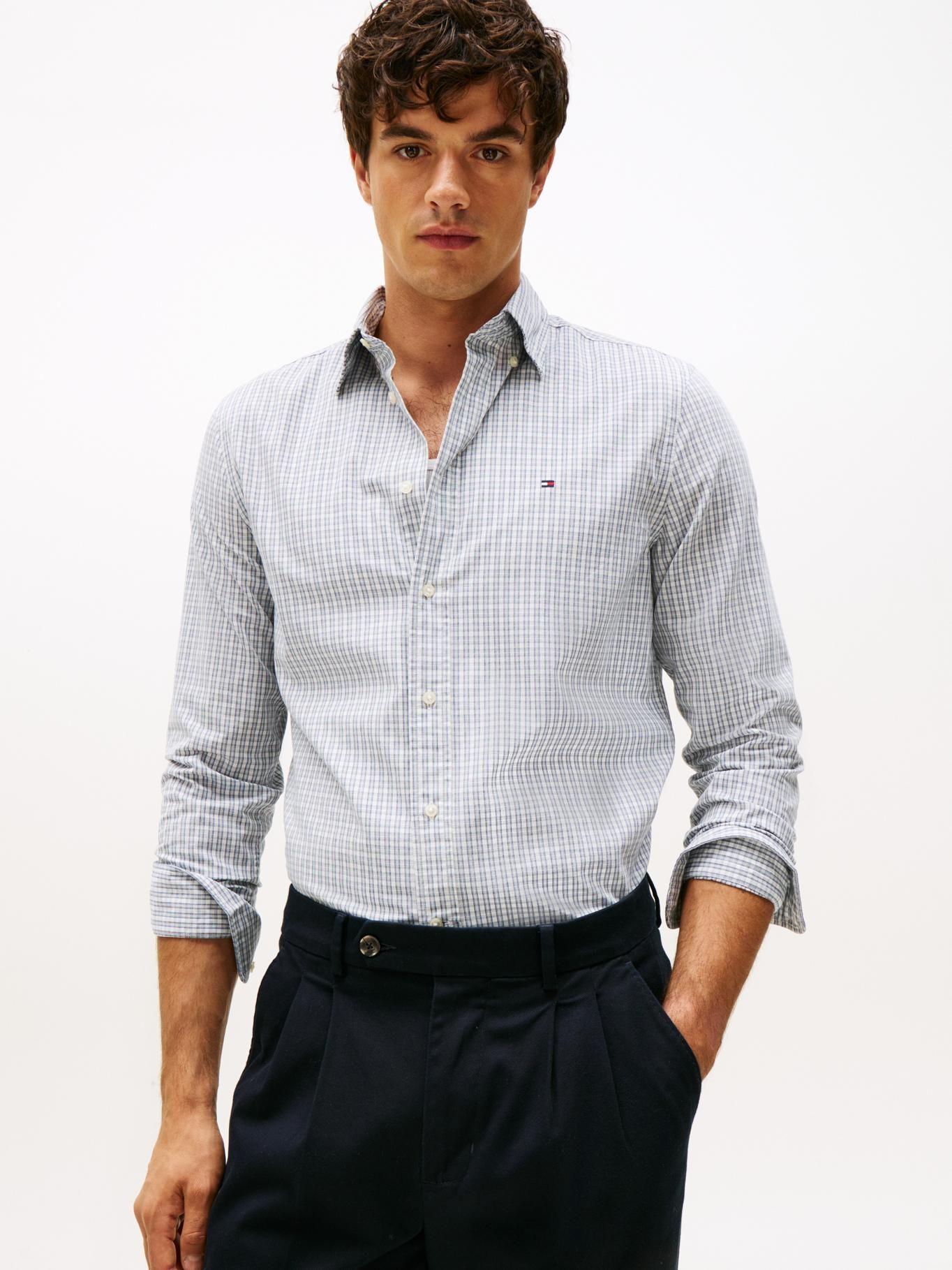 Camisa Th Flex Corte Regular Azul Tommy Hilfiger-0