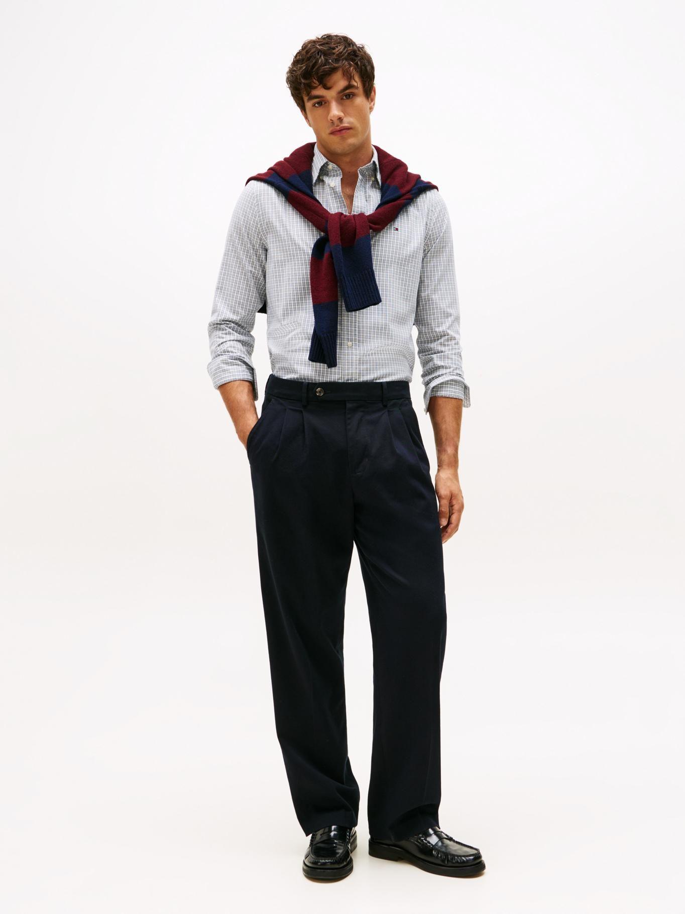 Camisa Th Flex Corte Regular Azul Tommy Hilfiger-1