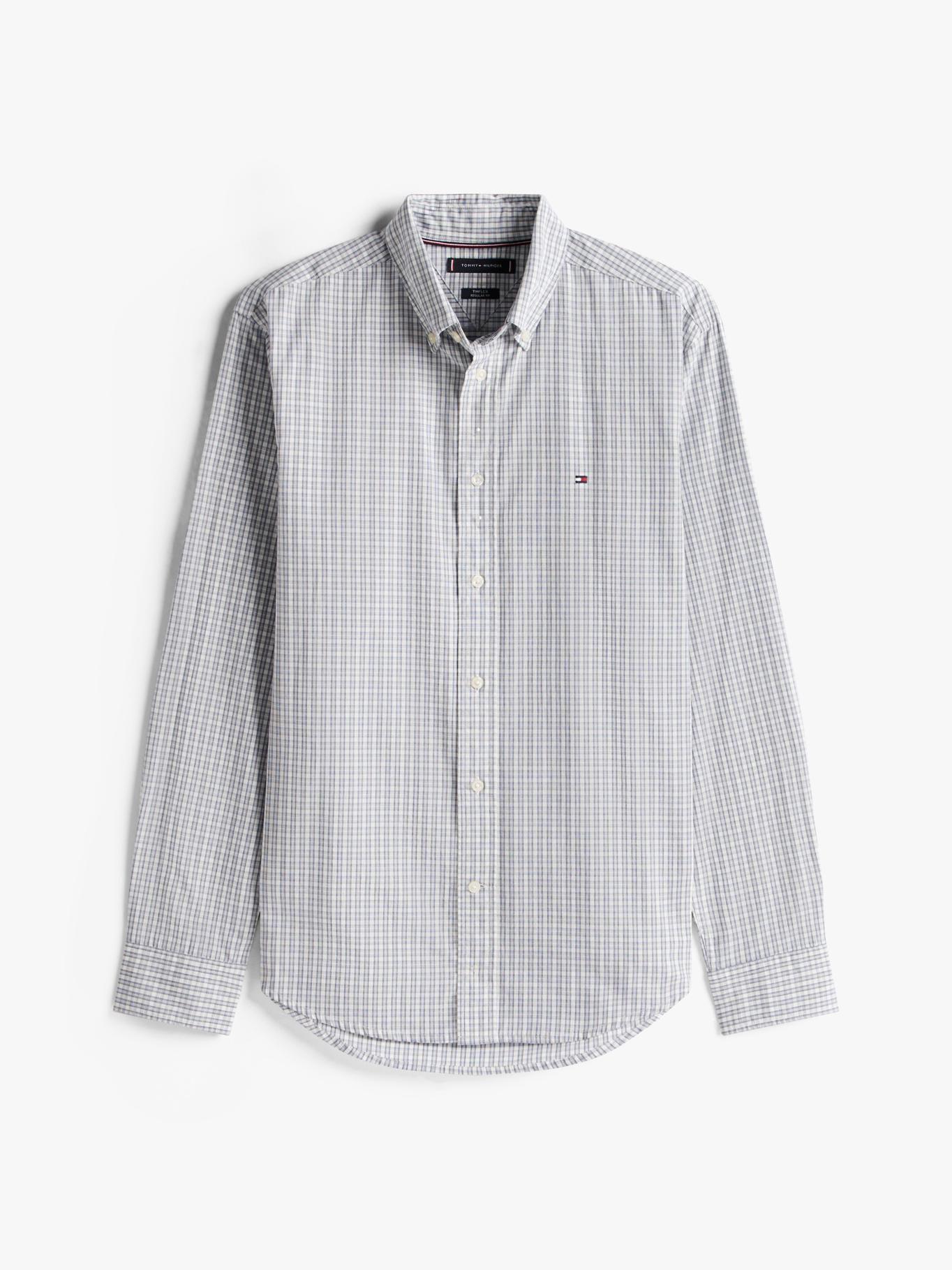 Camisa Th Flex Corte Regular Azul Tommy Hilfiger-4