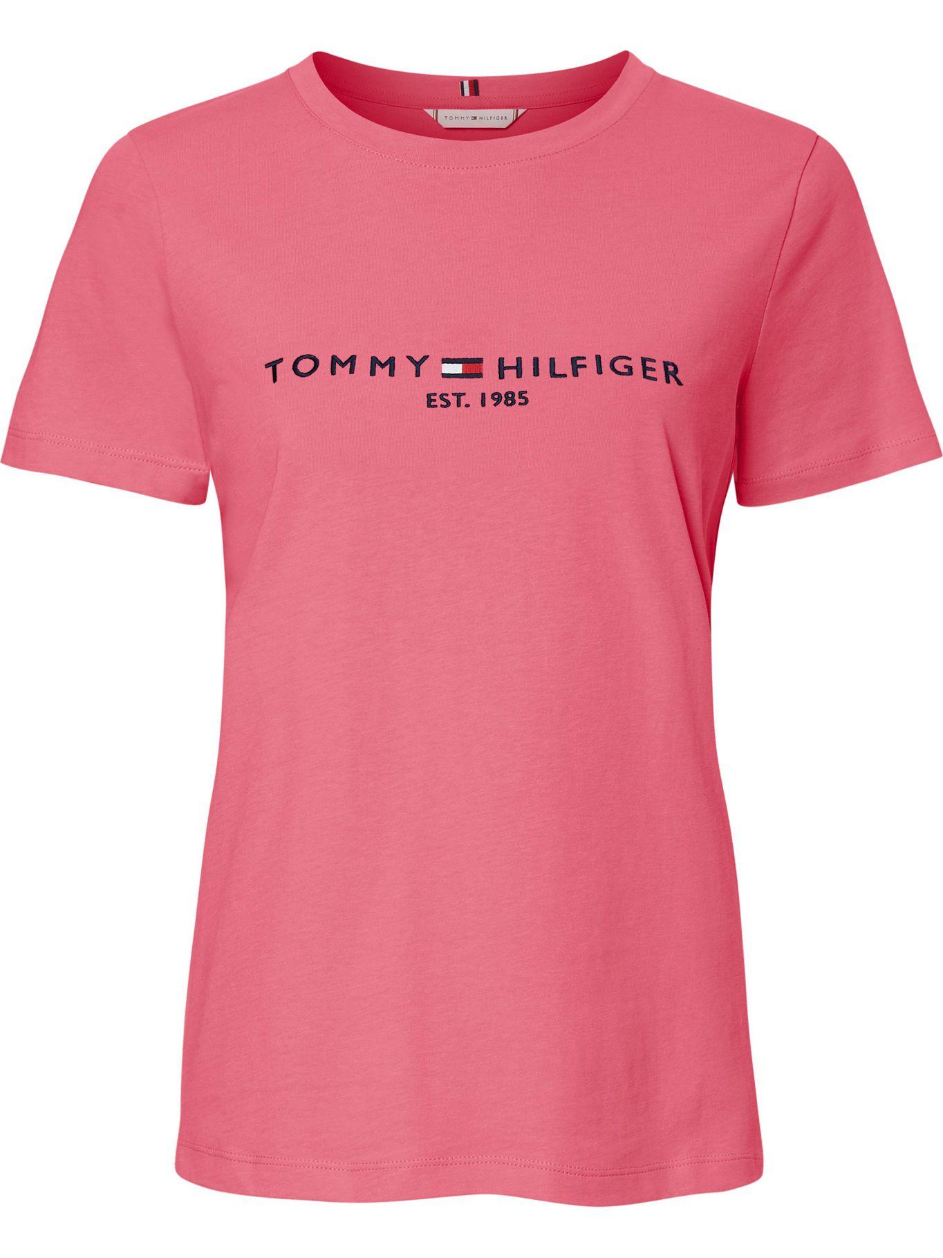 Polera Essential C-Neck Con Logo Rosado Tommy Hilfiger-0