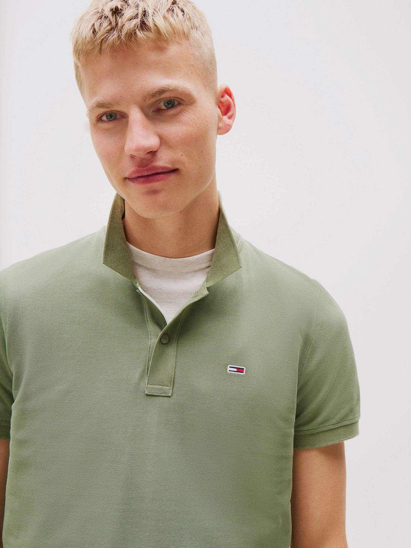 Polo Placket Logo Slim Fit Verde Tommy Jeans-3