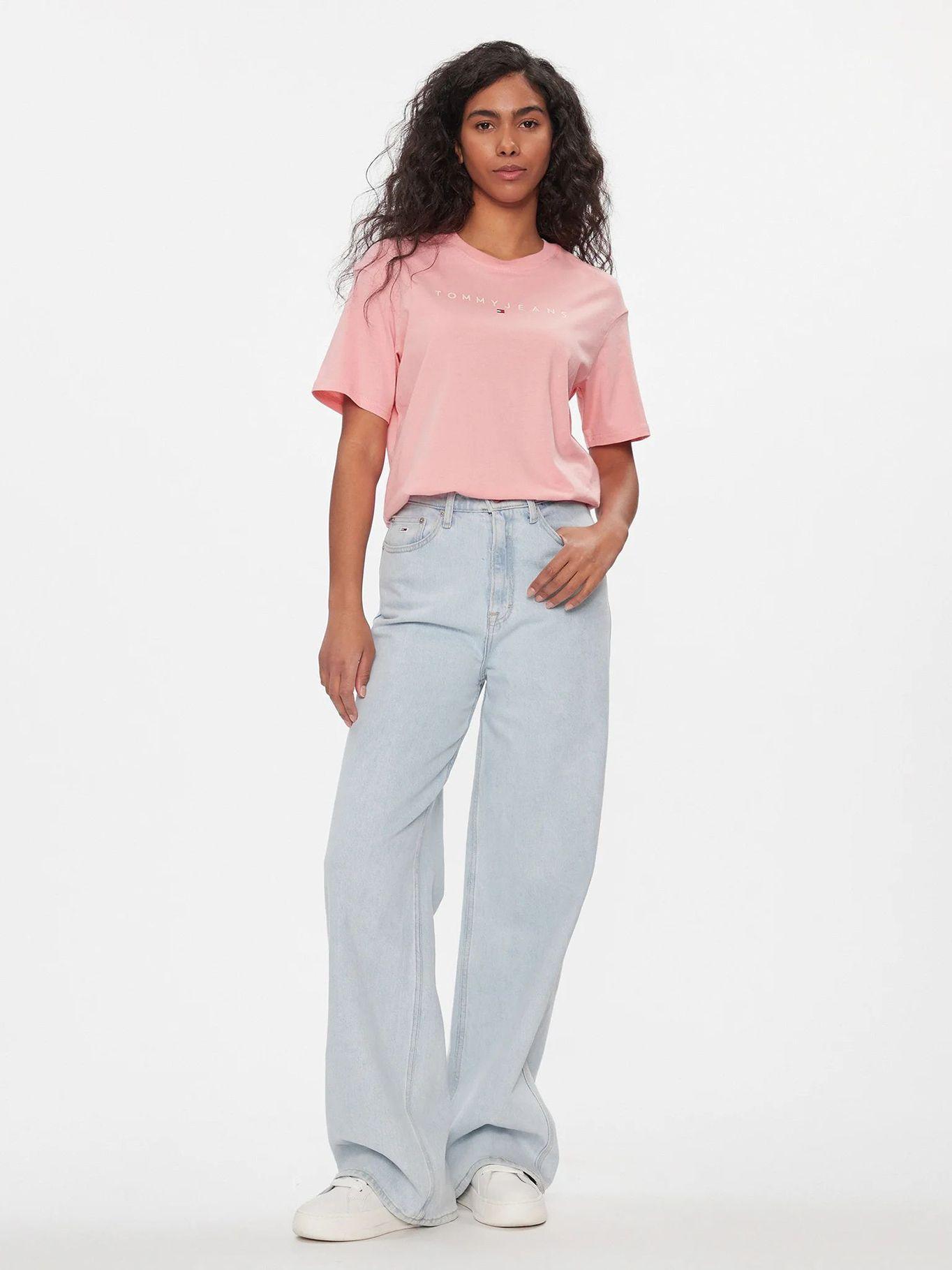 Polera Relaxed Logo Monotype Rosado Tommy Jeans-1