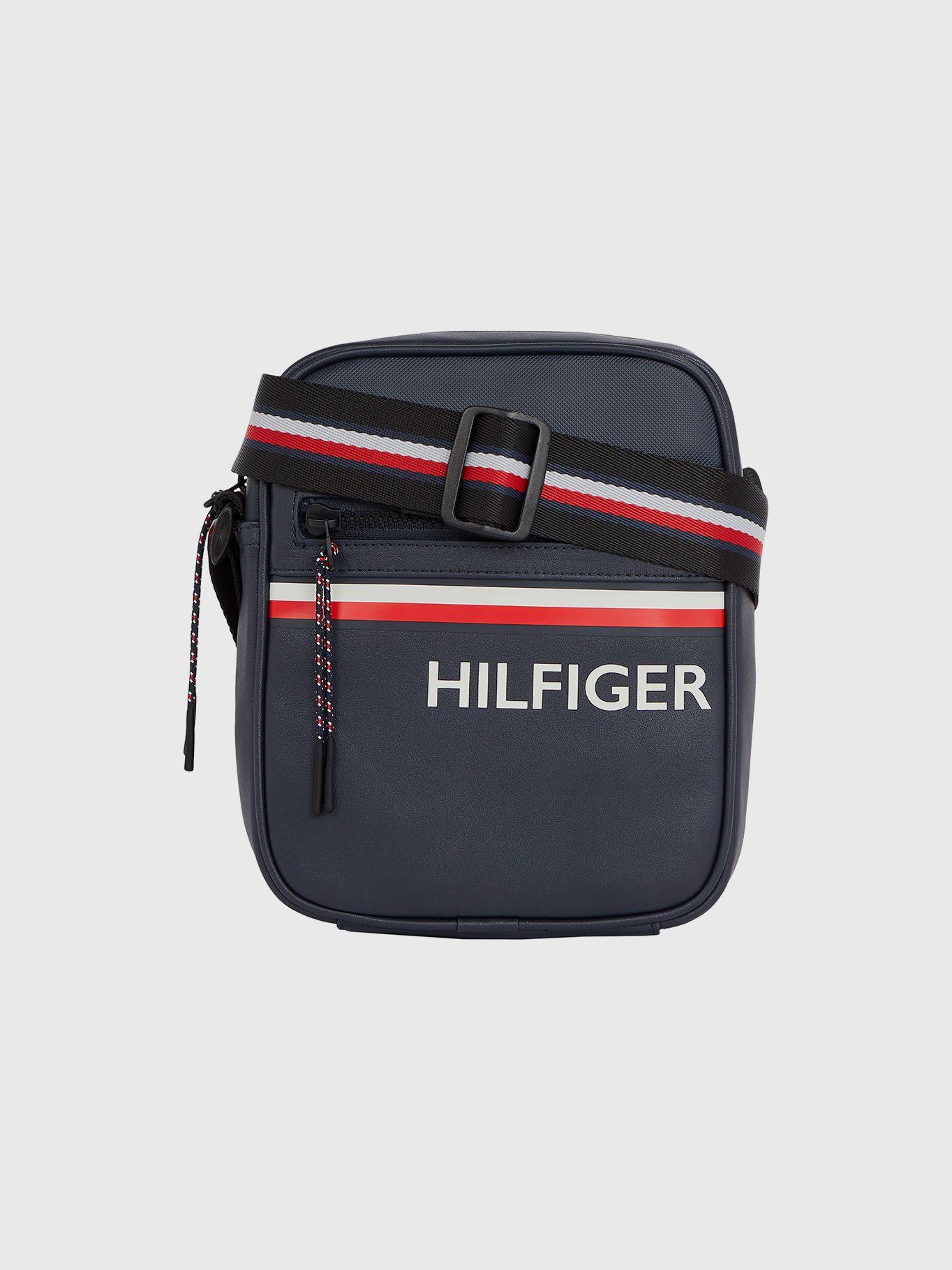 Bolso Mini Reporte Stripe Logo Azul Tommy Hilfiger-0