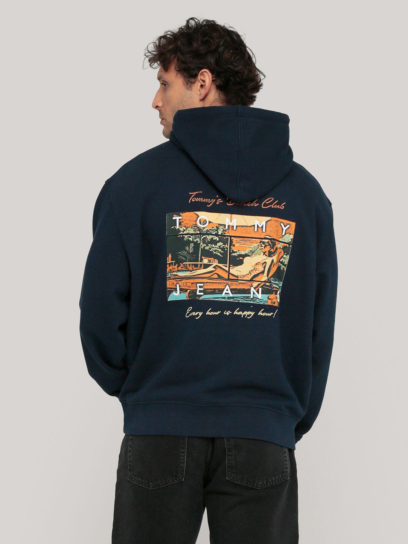 Polerón Hoodie Beach Club Graphic Logo Azul Tommy Jeans-3