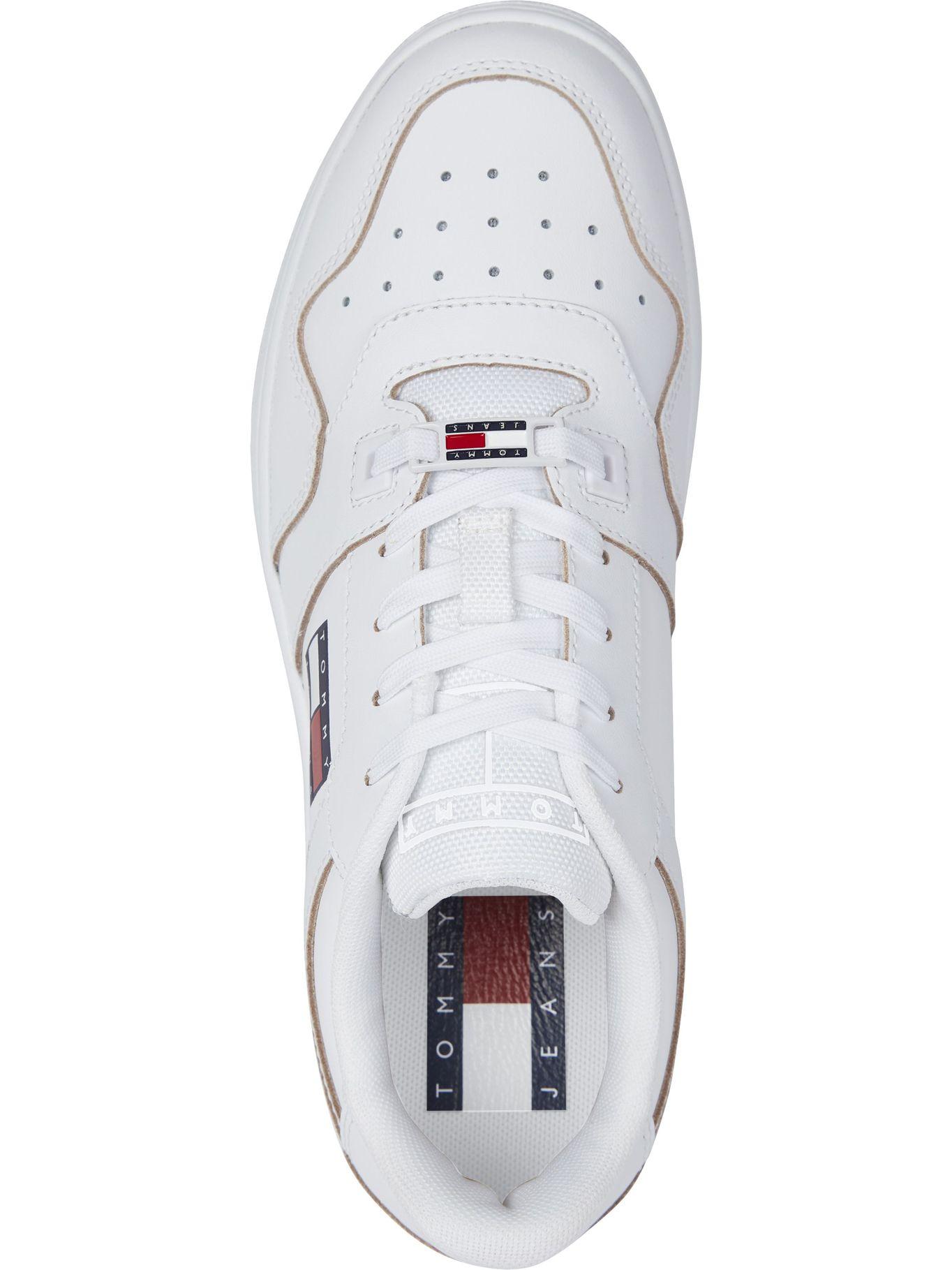 Zapatilla Cuero Basket Con Logo Blanco Tommy Hilfiger-1