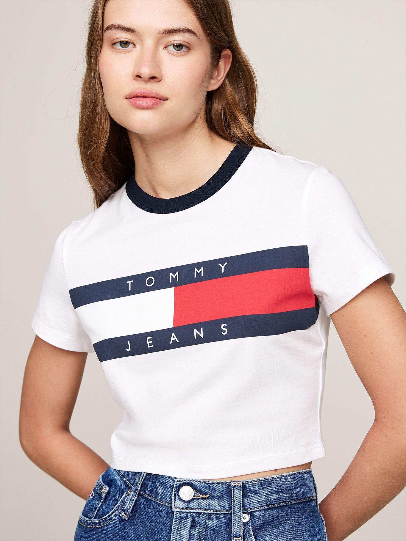 Polera Cropped Slim Fit Con Logo Blanco Tommy Jeans-3