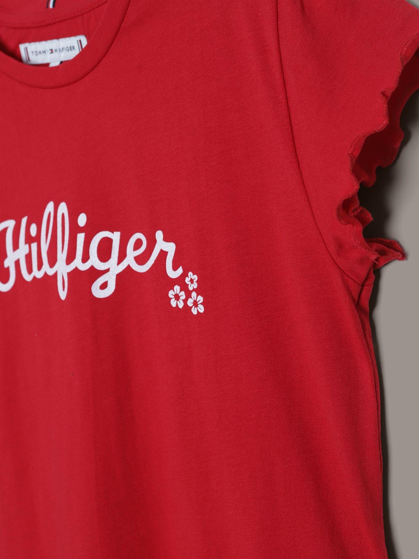 Polera De Niña Con Logo Floral Rojo Tommy Hilfiger-2