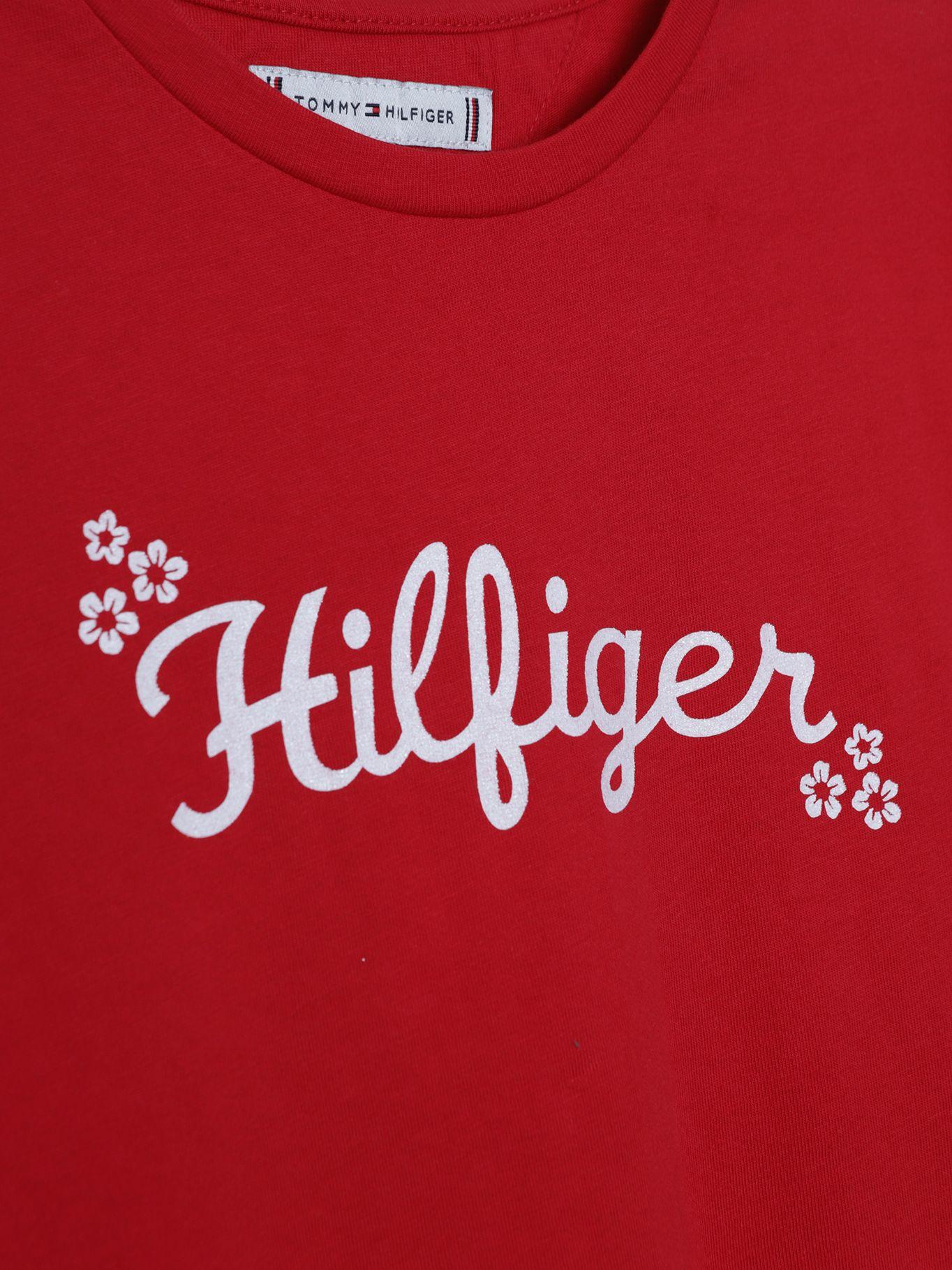 Polera De Niña Con Logo Floral Rojo Tommy Hilfiger-3