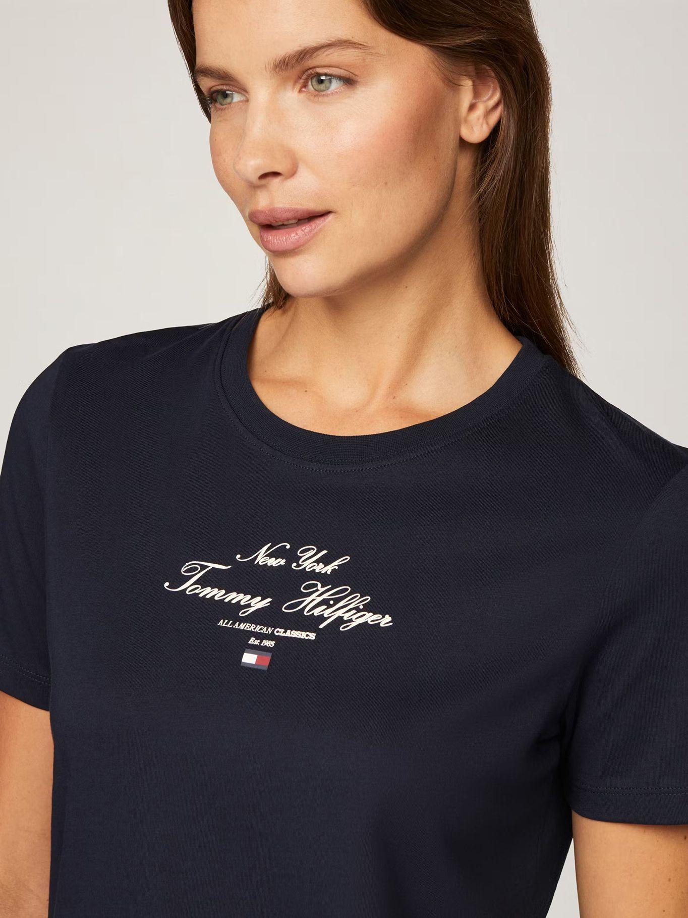 Polera Logo Script Regular Fit Azul Tommy Hilfiger-3