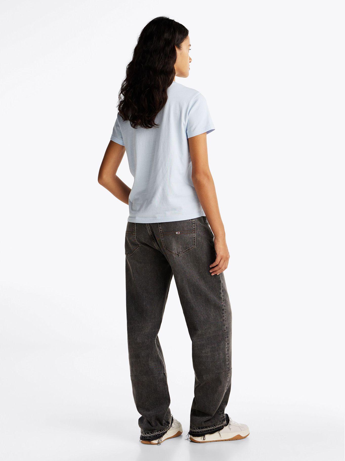 Polera Con Logo De Flores Celeste Tommy Jeans-2