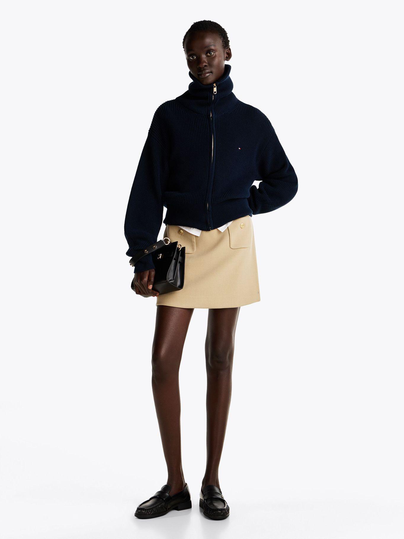 Minifalda Con Bolsillos Abotonados Beige Tommy Hilfiger-0