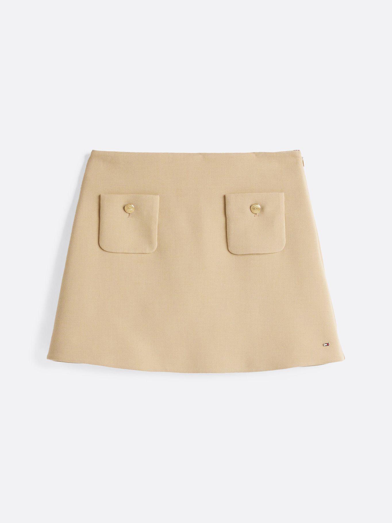 Minifalda Con Bolsillos Abotonados Beige Tommy Hilfiger-4