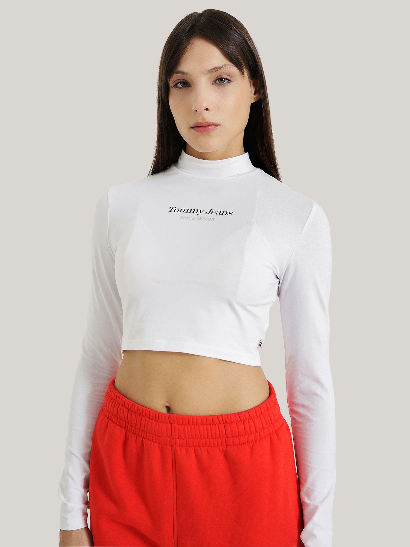 POLERA CROP TOP ESSENTIAL BLANCO TOMMY JEANS-0