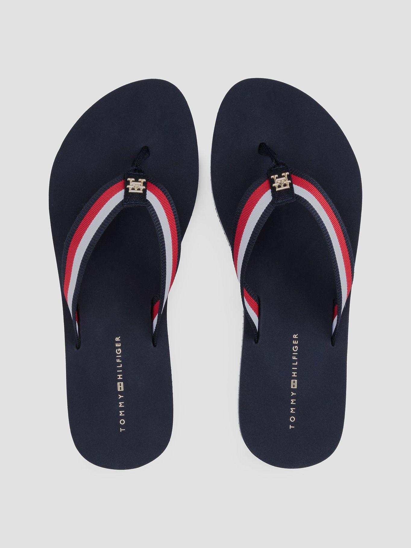 Sandalia Cuña Con Tiras Distintivas Azul Tommy Hilfiger-2