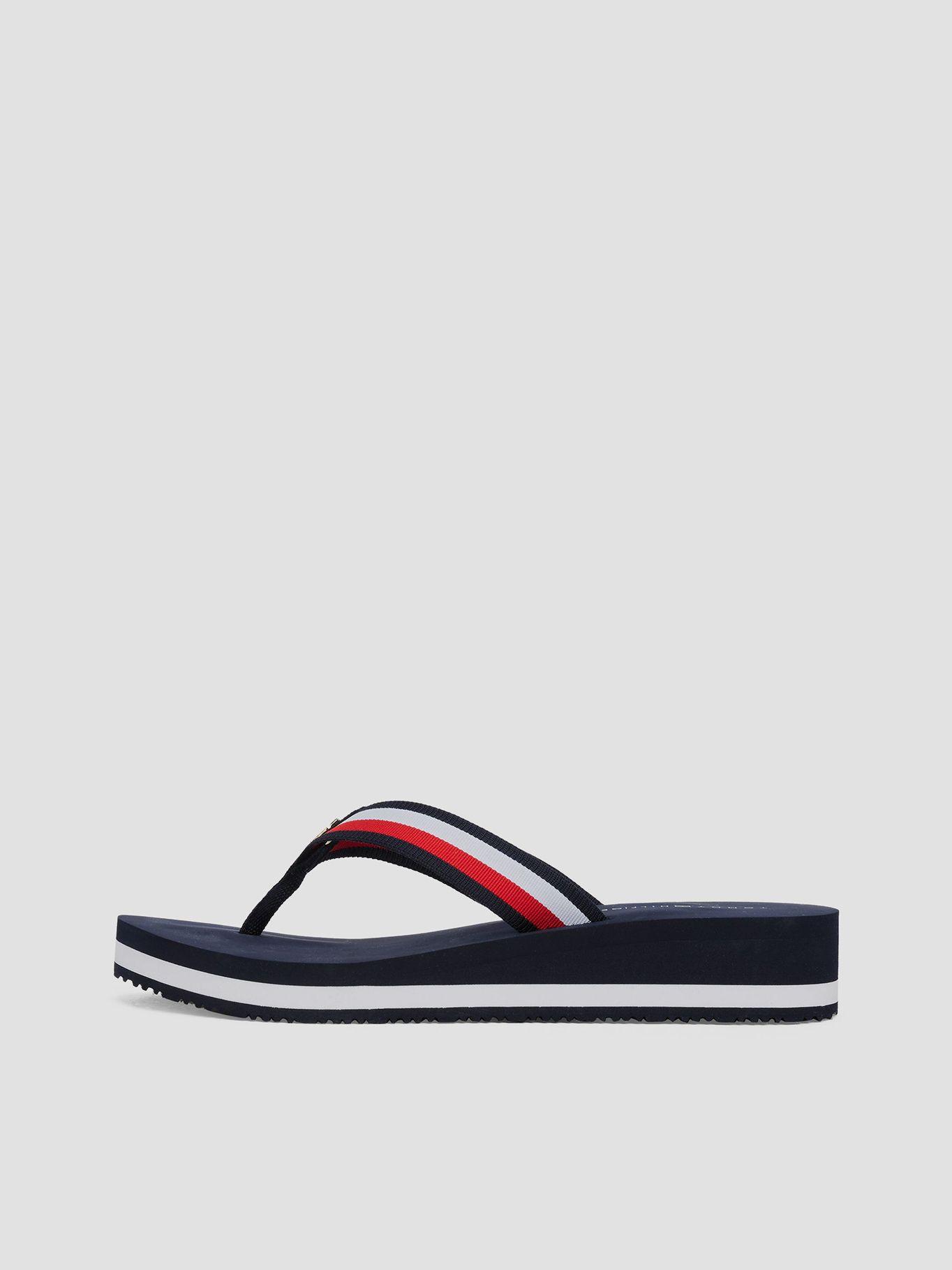 Sandalia Cuña Con Tiras Distintivas Azul Tommy Hilfiger-5