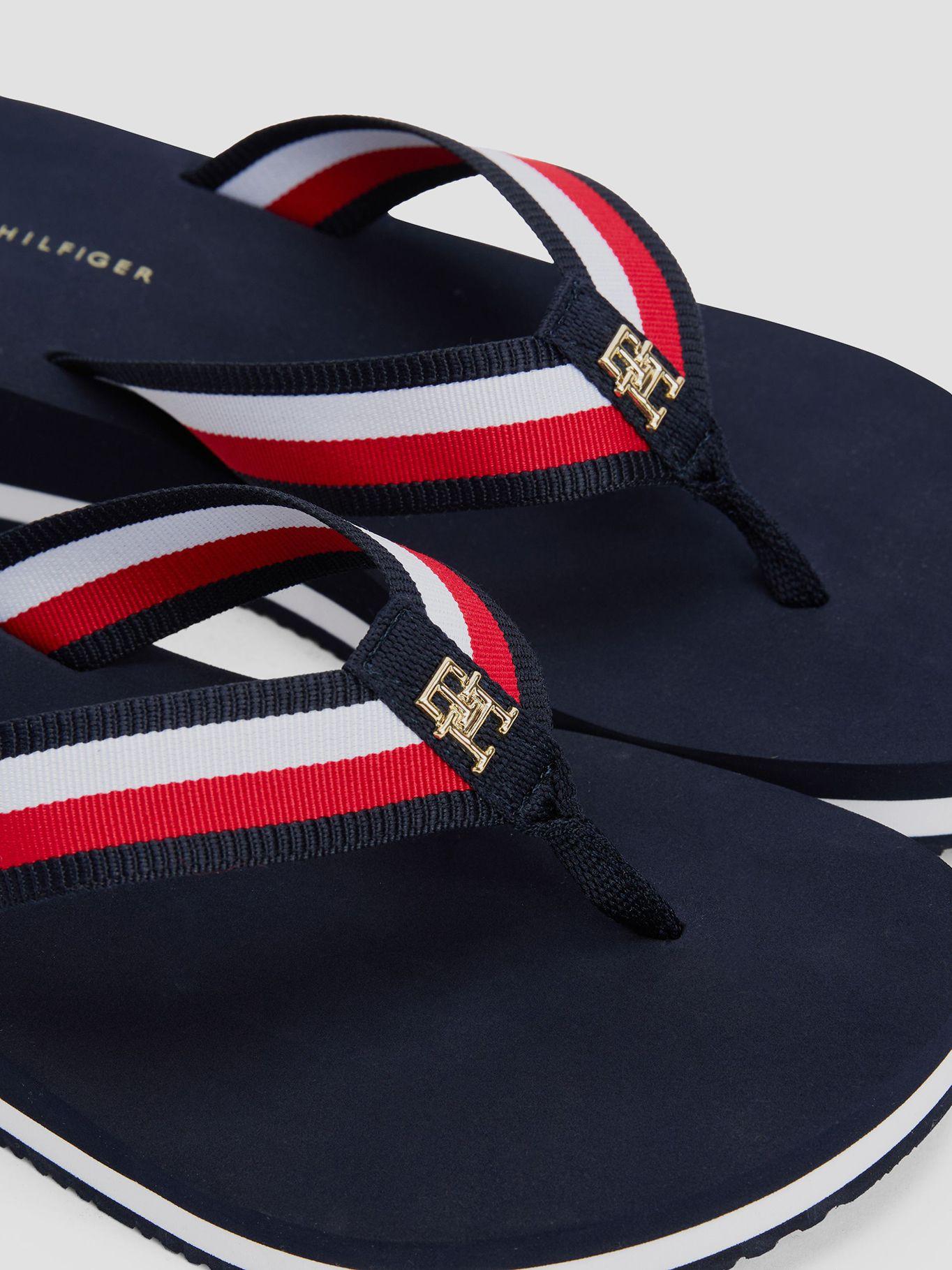 Sandalia Cuña Con Tiras Distintivas Azul Tommy Hilfiger-6