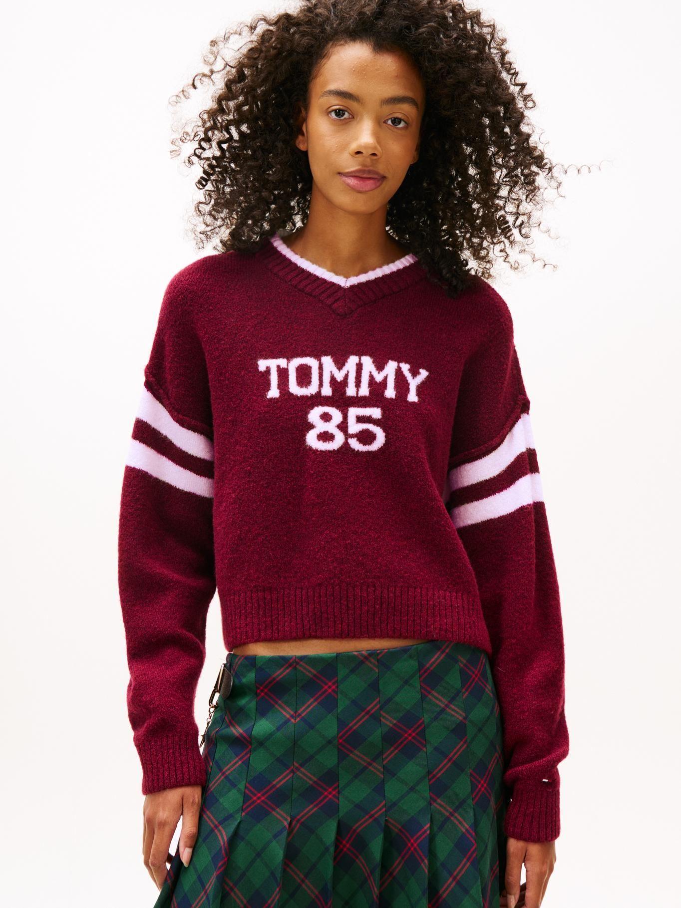 Sweater Logo Varsity Relaxed Fit Tommy Jeans Burdeo-0