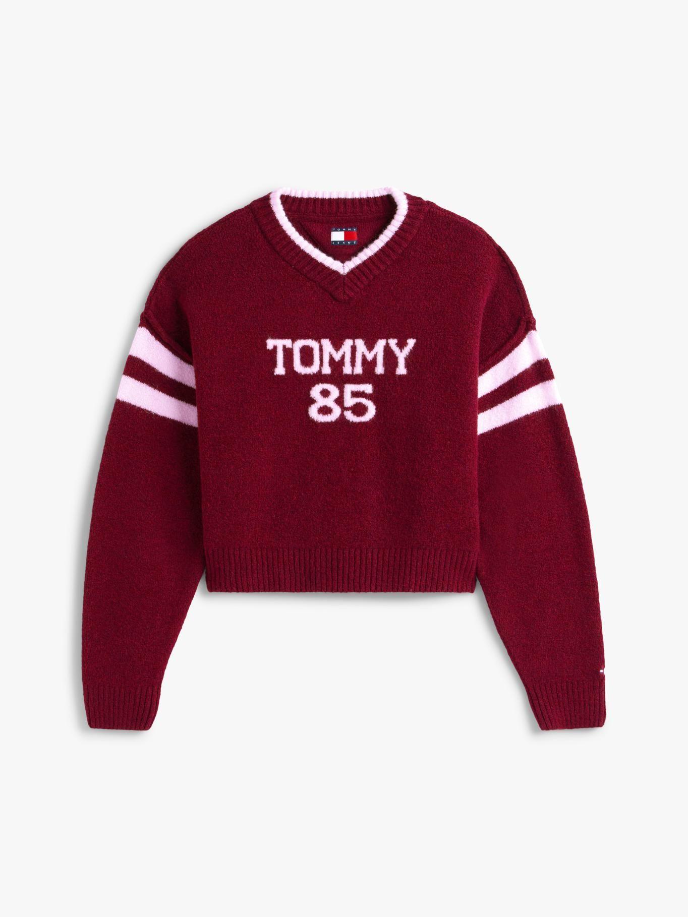 Sweater Logo Varsity Relaxed Fit Tommy Jeans Burdeo-4
