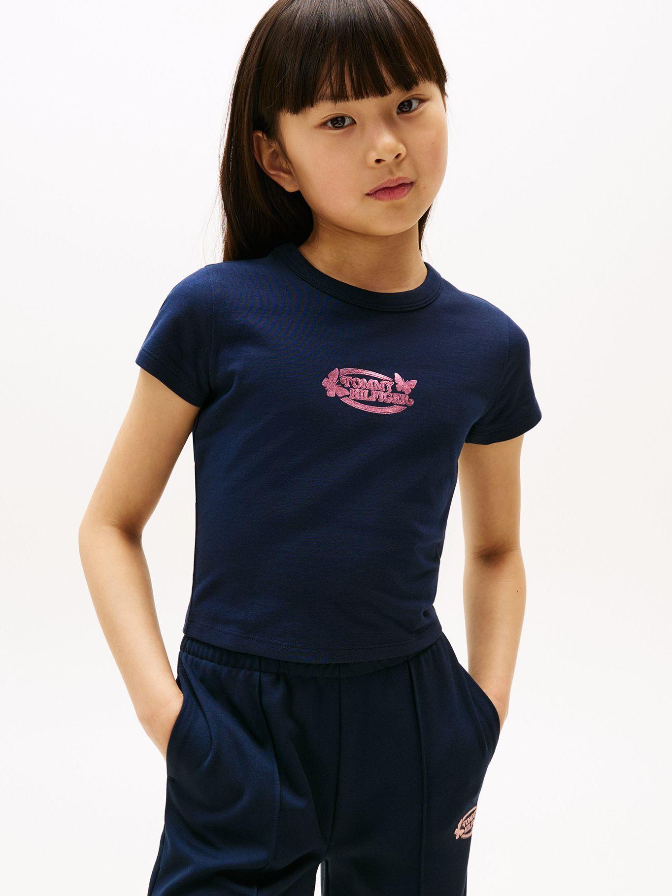 Polera Con Logo Metalizado C1G Azul Tommy Hilfiger-0