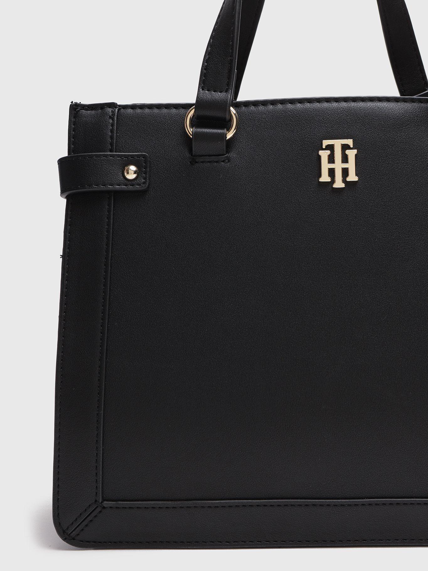 Bolso Satchel Con Bandolera Y Asas Negro Tommy Hilfiger-4