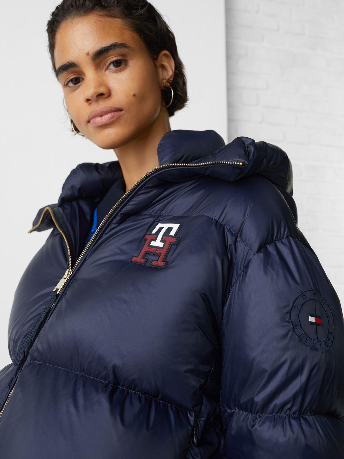 Parka Solid Monogram Logo Azul Tommy Hilfiger-4