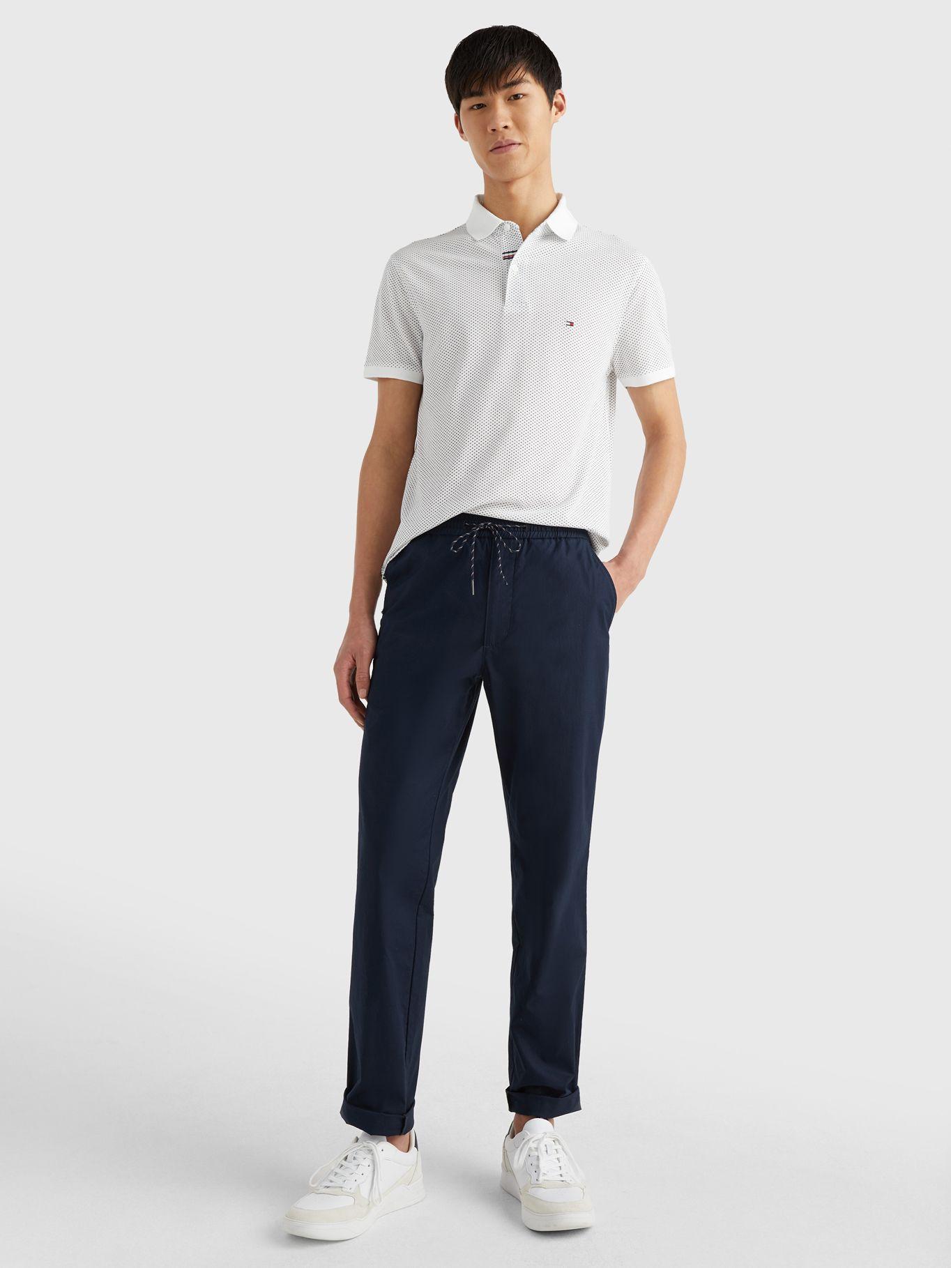 Polo Microestampada Slim Fit Blanco Tommy Hilfiger-1