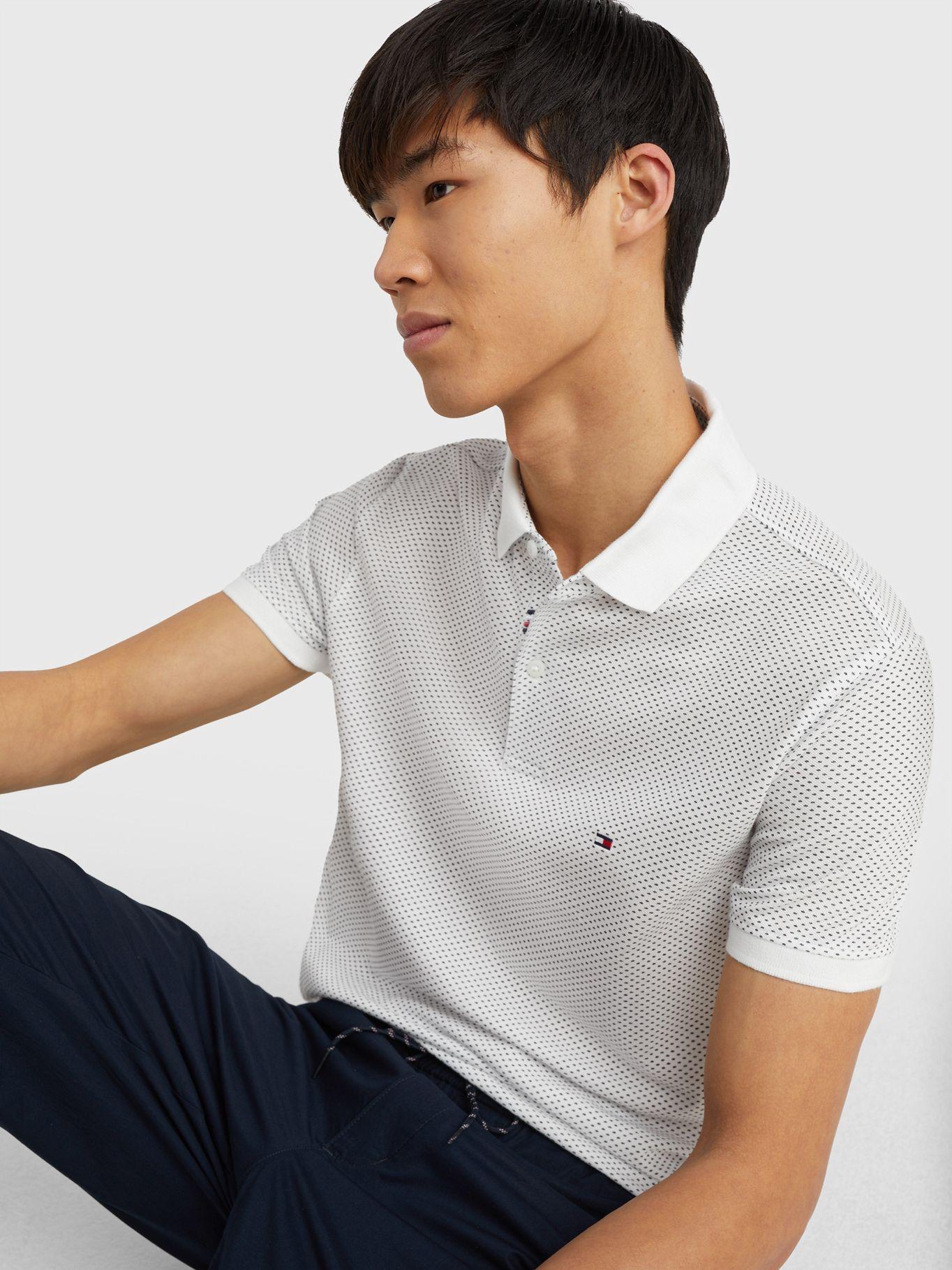 Polo Microestampada Slim Fit Blanco Tommy Hilfiger-3