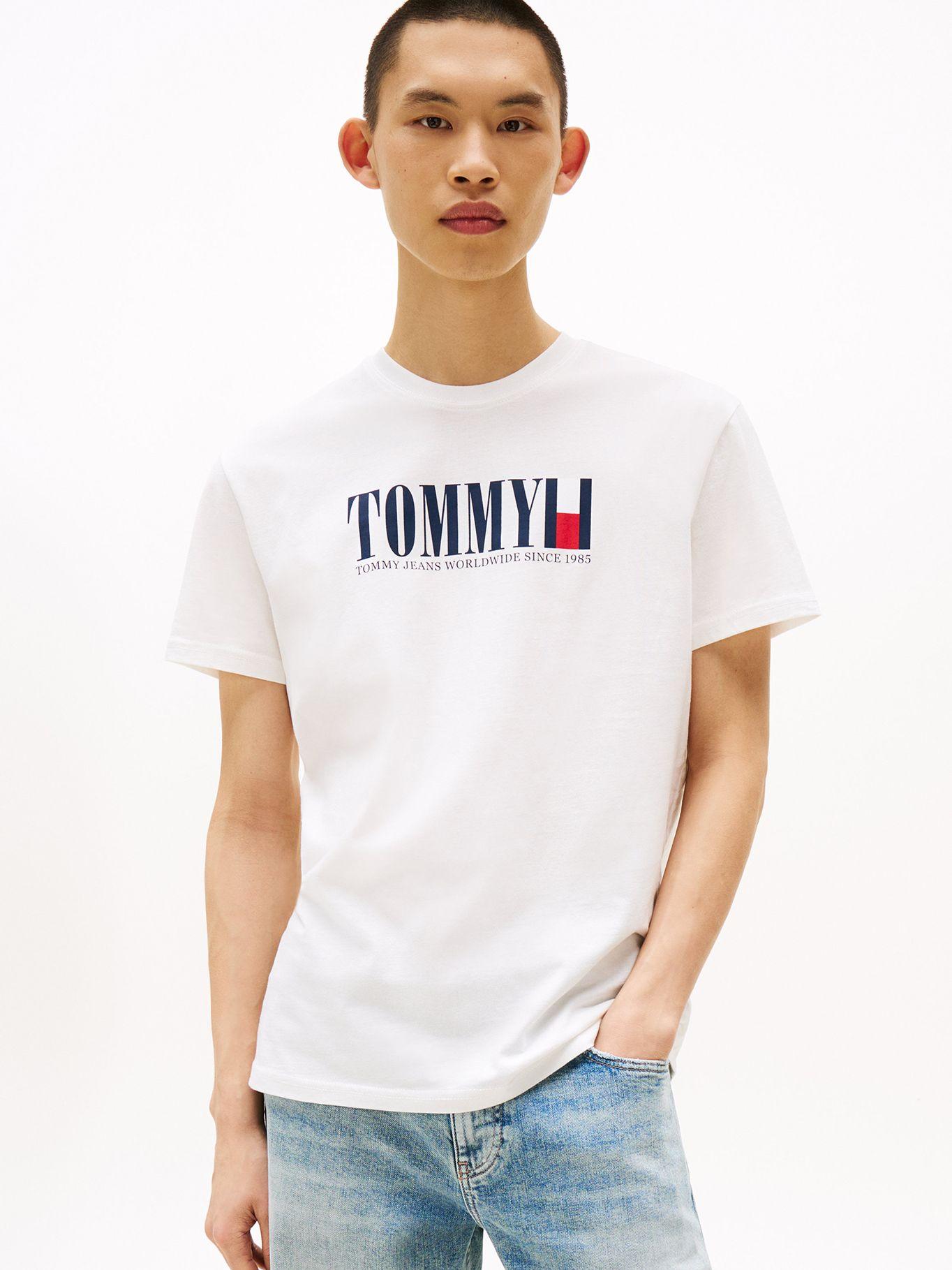 Polera C-Neck Con Logo Blanco YBL Tommy Jeans-0
