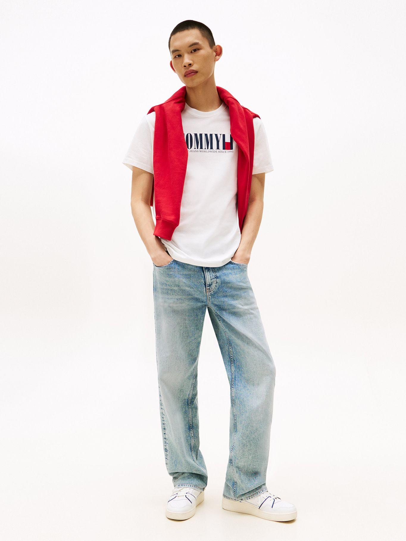 Polera C-Neck Con Logo Blanco YBL Tommy Jeans-1