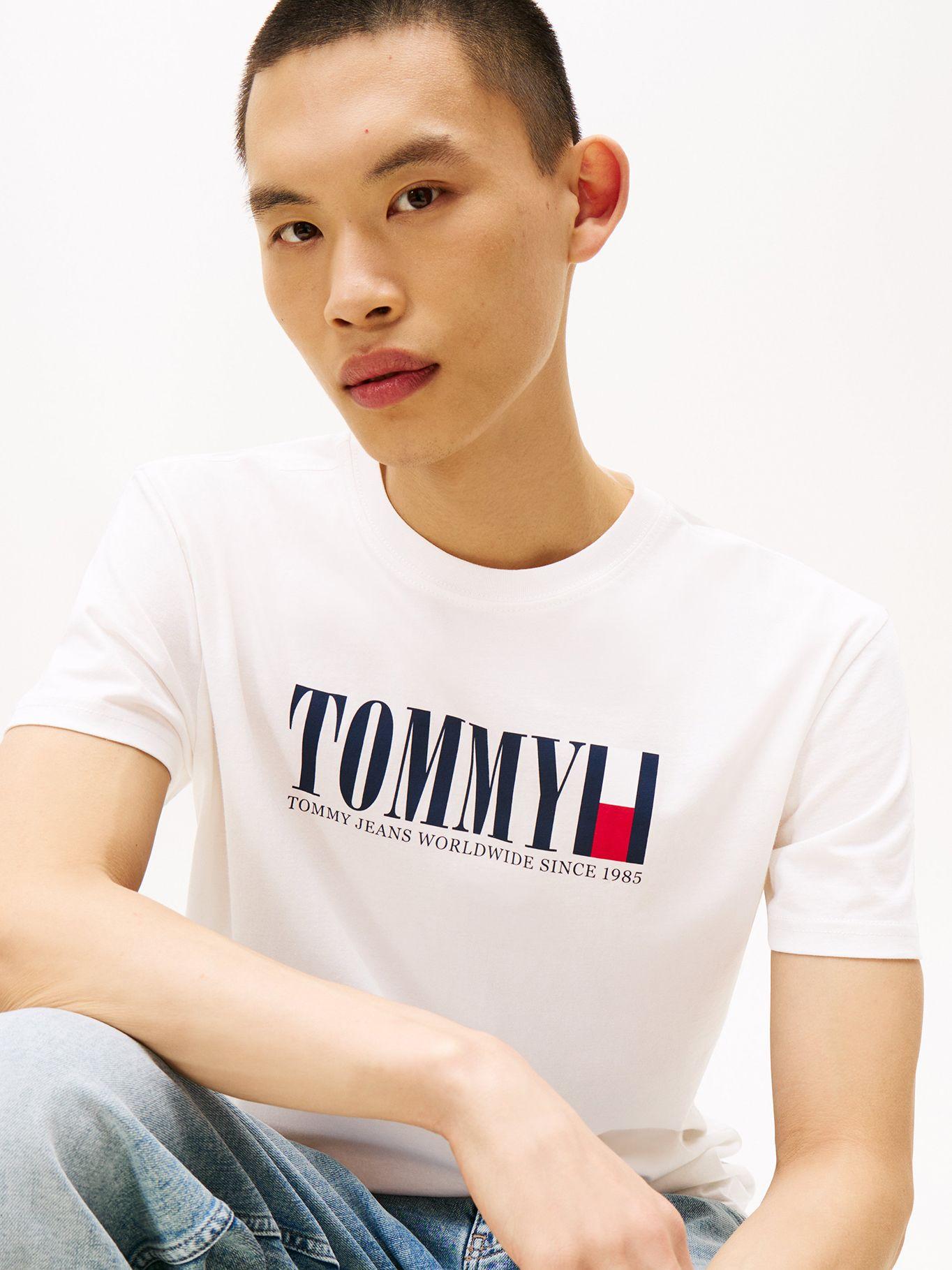 Polera C-Neck Con Logo Blanco YBL Tommy Jeans-3