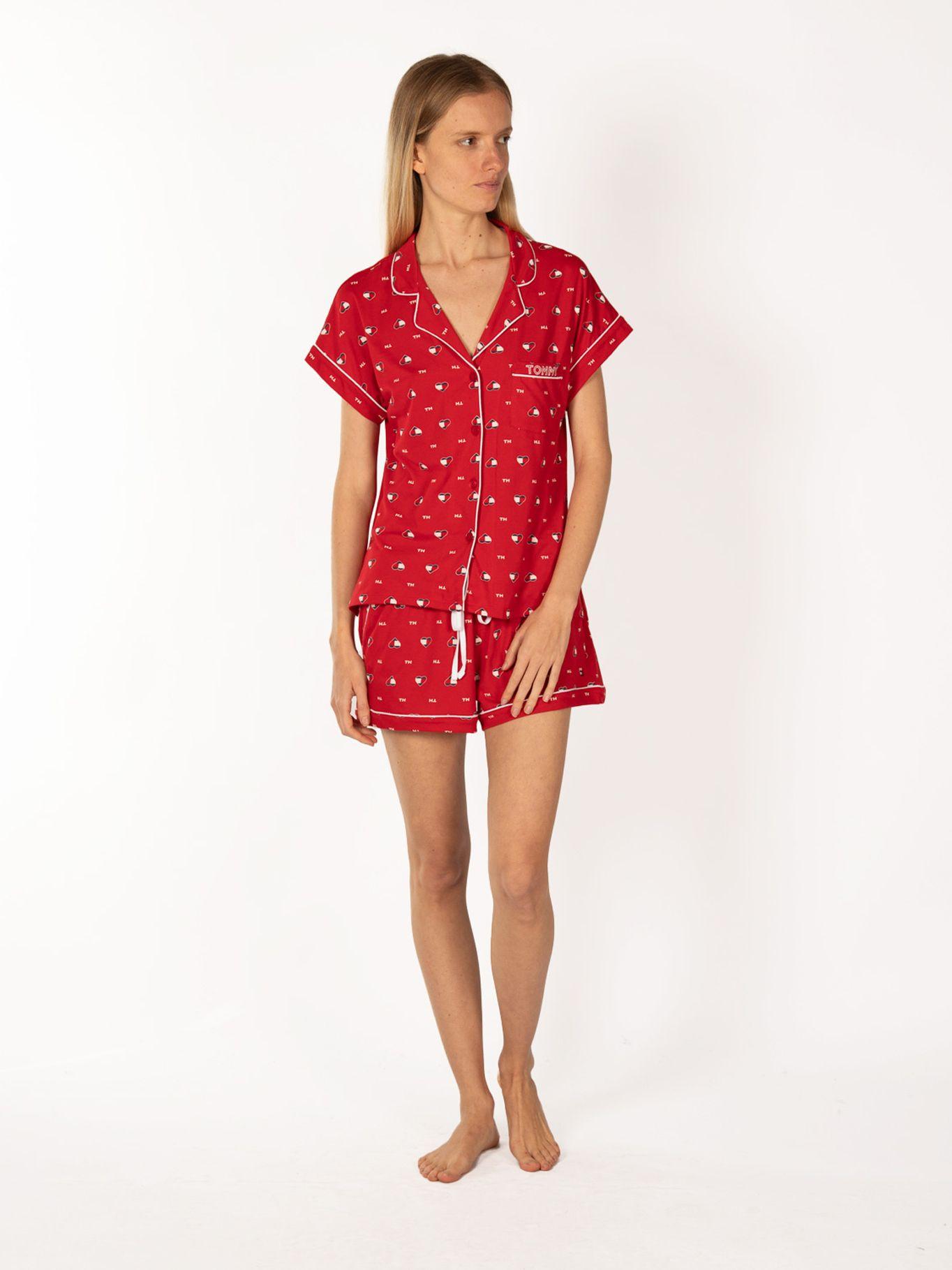 Pijama Conjunto Con Print Rojo Tommy Hilfiger-0