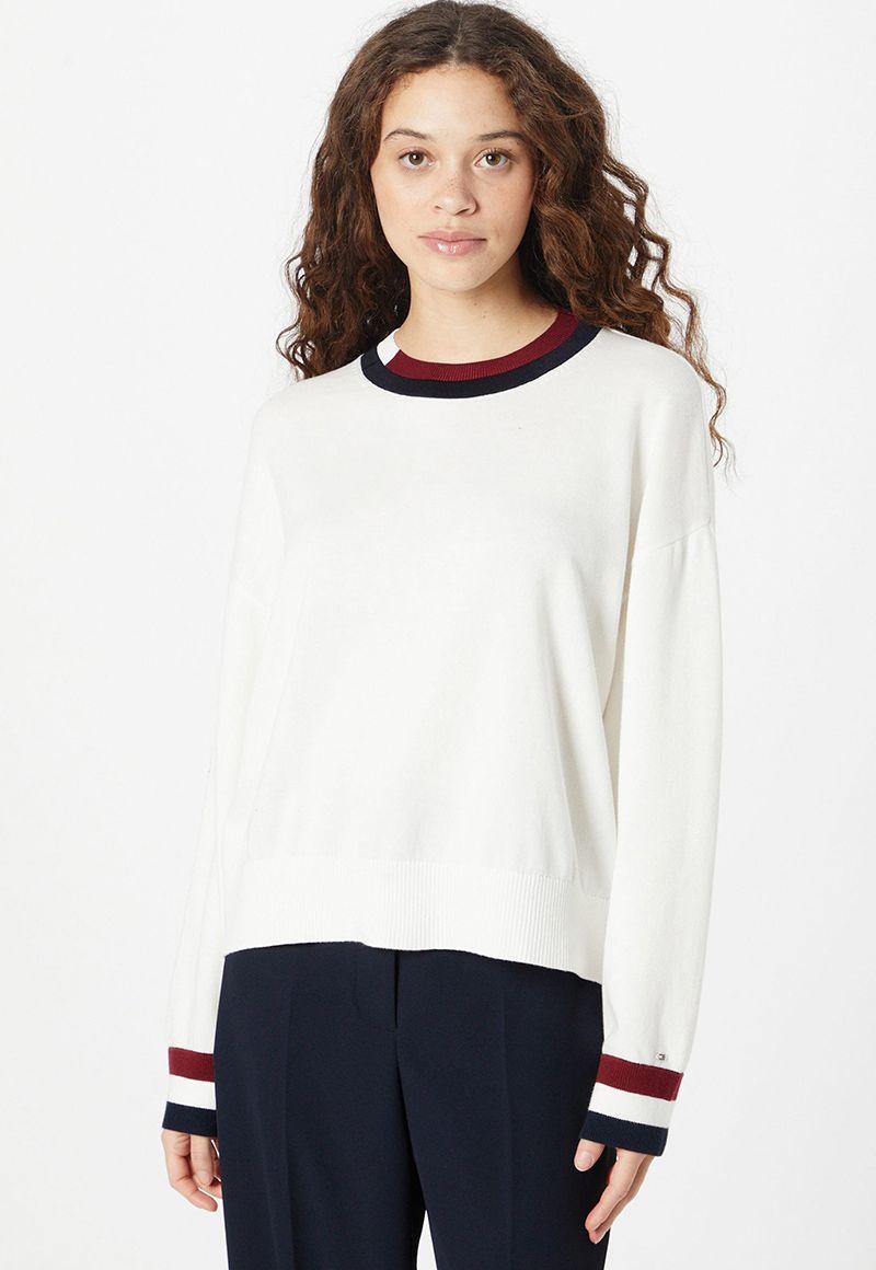 Sweater Global Stripe C-Neck Blanco Tommy Hilfiger-0
