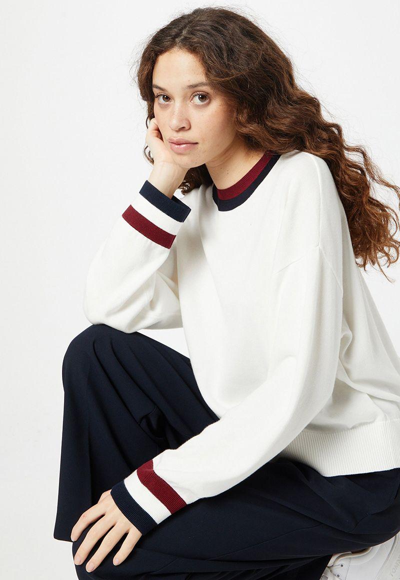 Sweater Global Stripe C-Neck Blanco Tommy Hilfiger-3