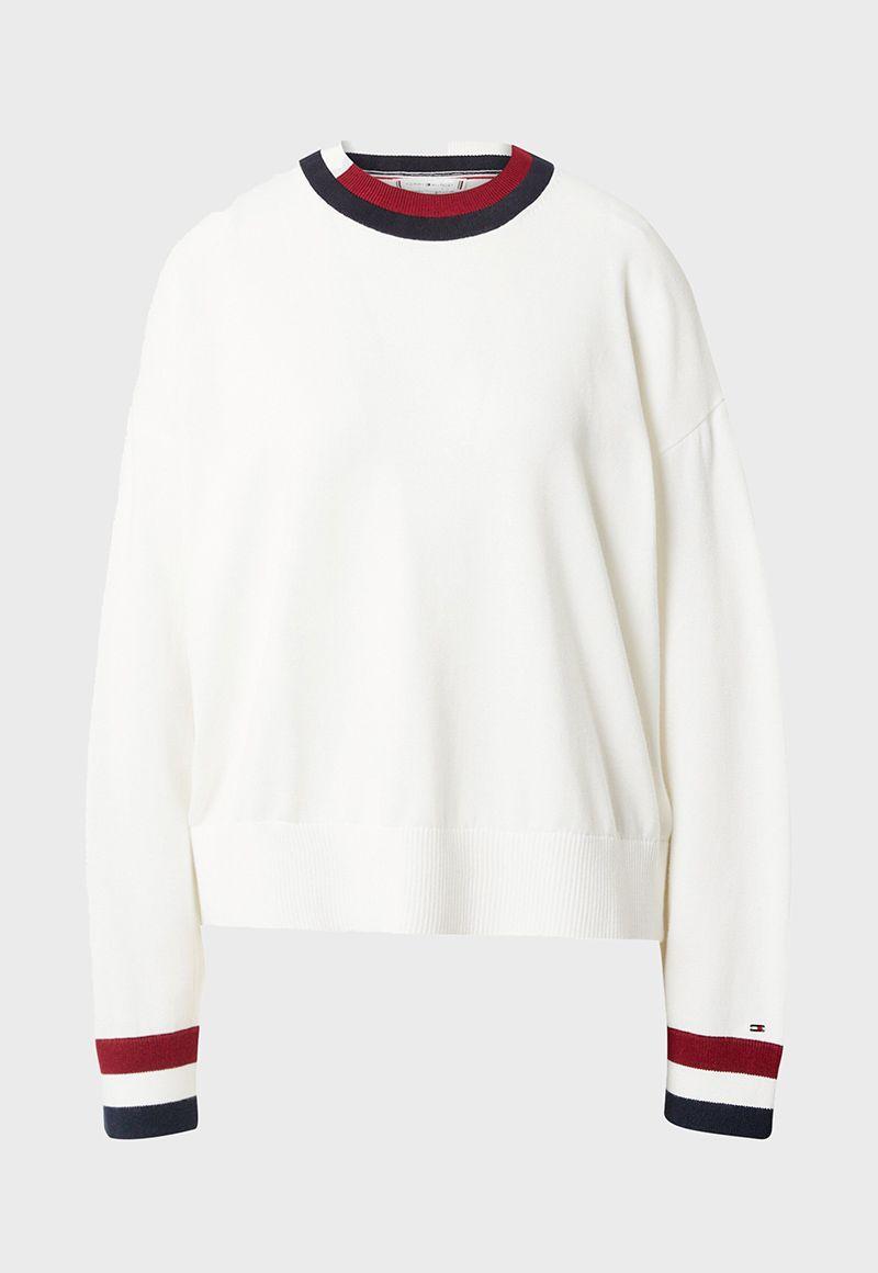 Sweater Global Stripe C-Neck Blanco Tommy Hilfiger-4
