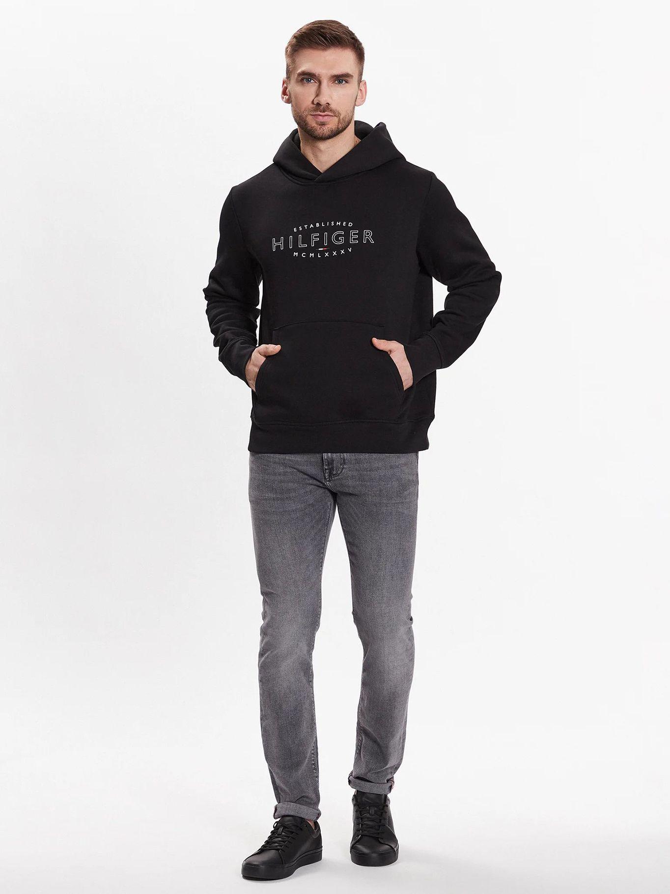 Polerón Hoodie Curve Logo Negro Tommy Hilfiger-1