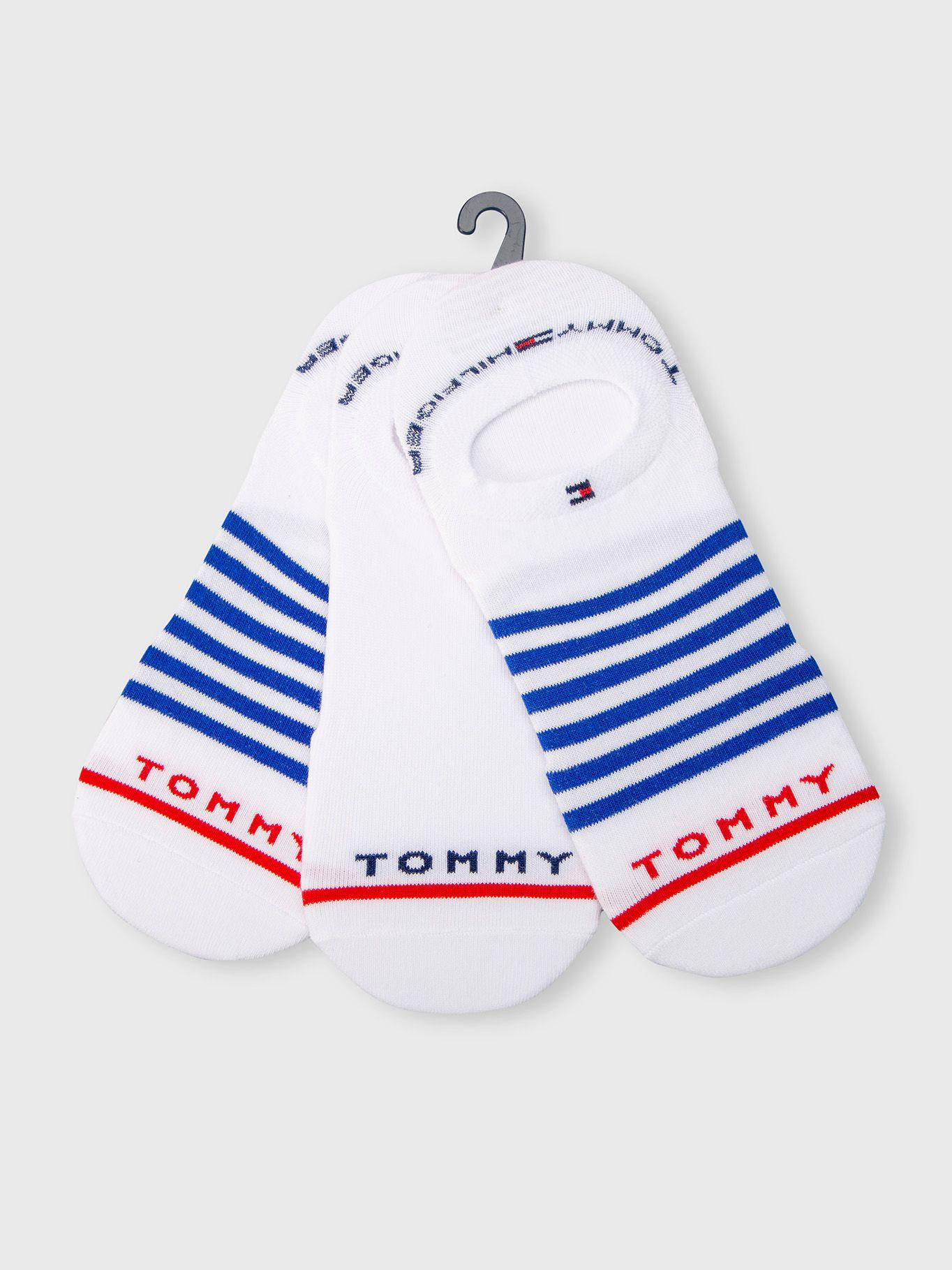 Pack 3 Pares De Calcetines Stripe Blanco Tommy Hilfiger-0