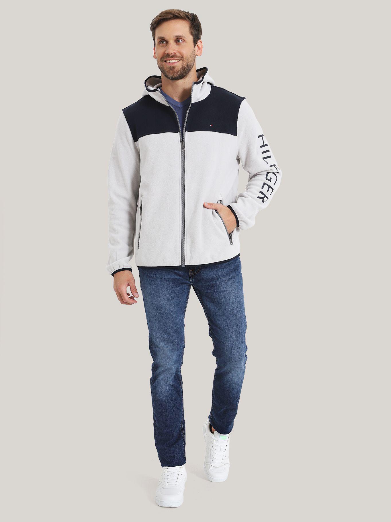 POLERÓN HOODIE DE POLAR CIERRE AZUL NVI TOMMY HILFIGER-1