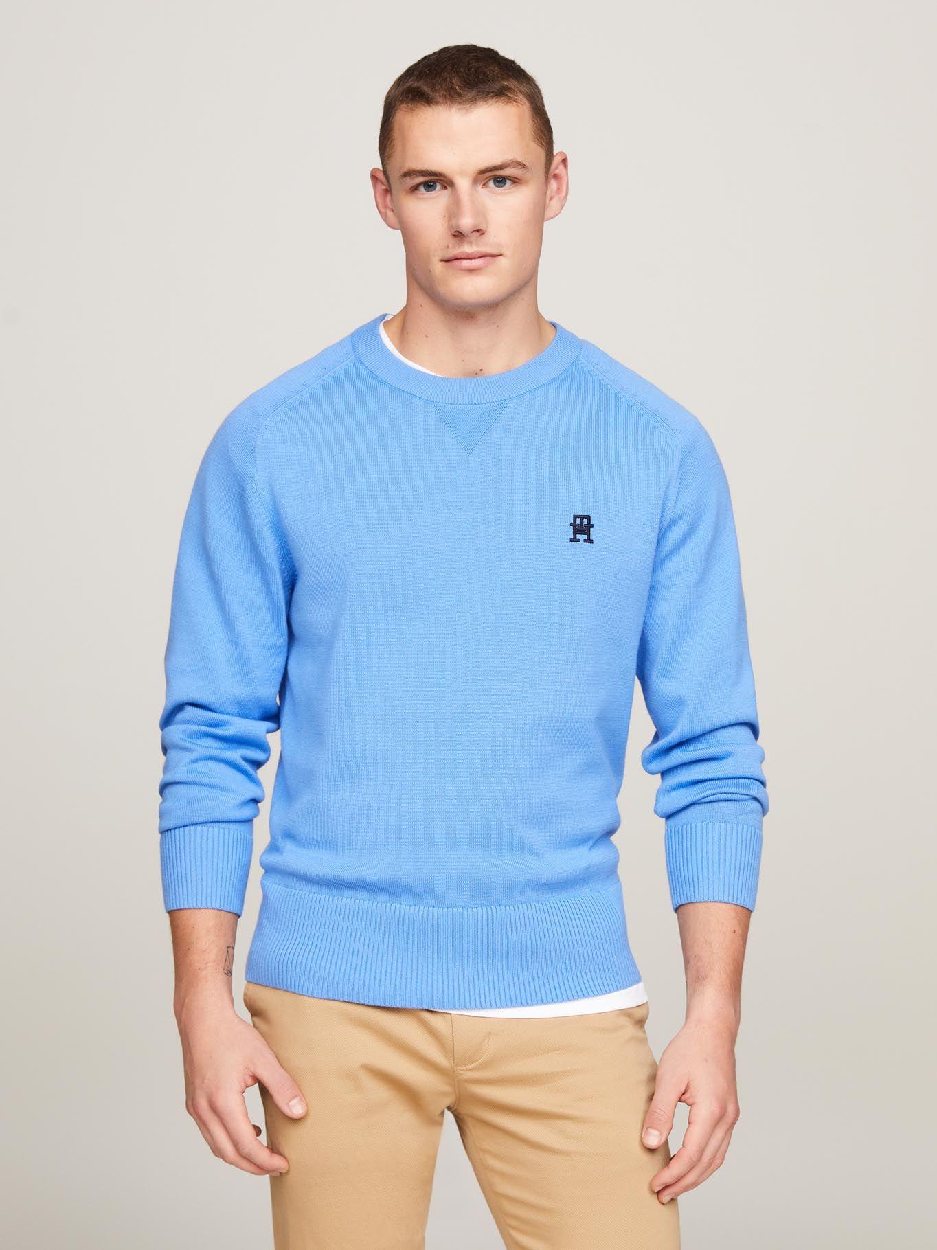 Sweater Relaxed Logo Monogram Celeste Tommy Hilfiger-0