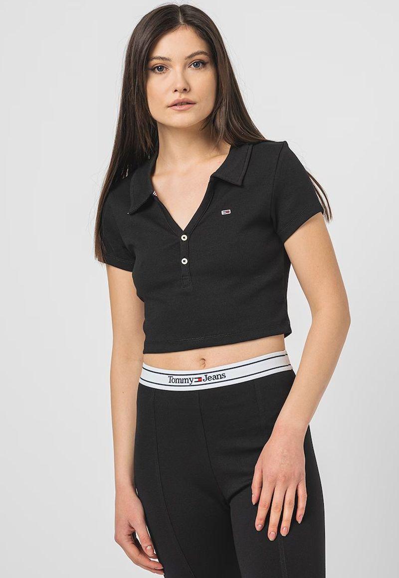 Polera Crop Con Logo Negro Tommy Jeans-0