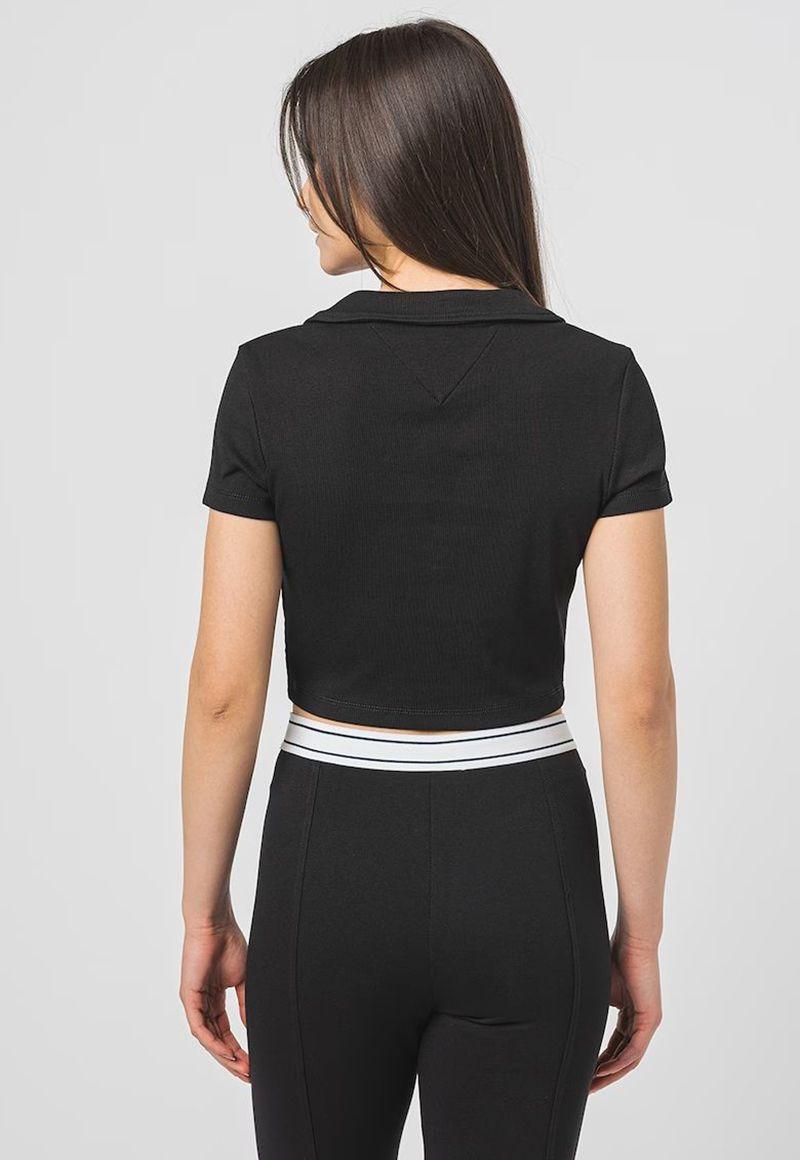 Polera Crop Con Logo Negro Tommy Jeans-1