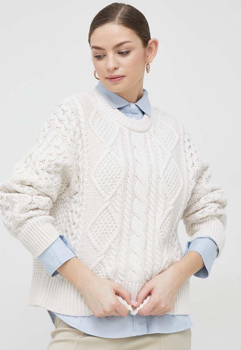 Sweater Boyfiend Con Logo Blanco Tommy Hilfiger-0