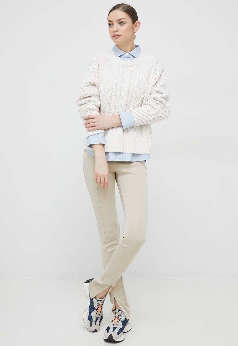 Sweater Boyfiend Con Logo Blanco Tommy Hilfiger-1