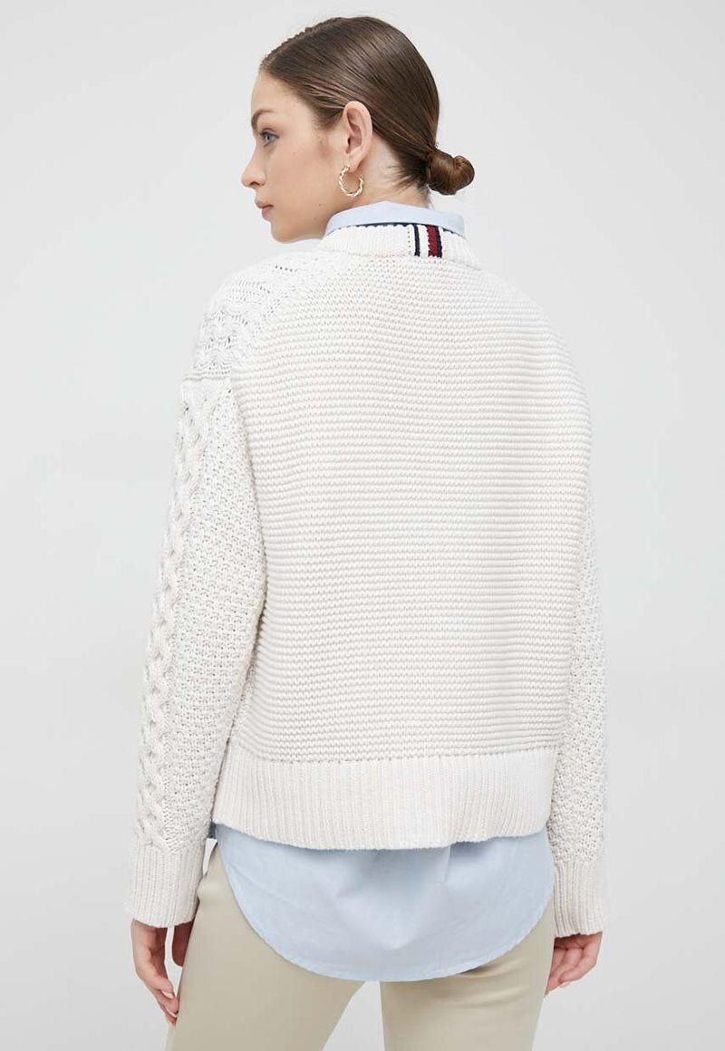 Sweater Boyfiend Con Logo Blanco Tommy Hilfiger-2