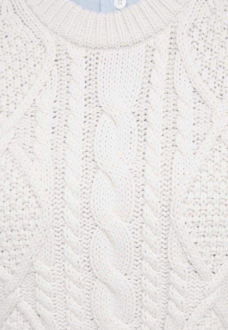 Sweater Boyfiend Con Logo Blanco Tommy Hilfiger-4