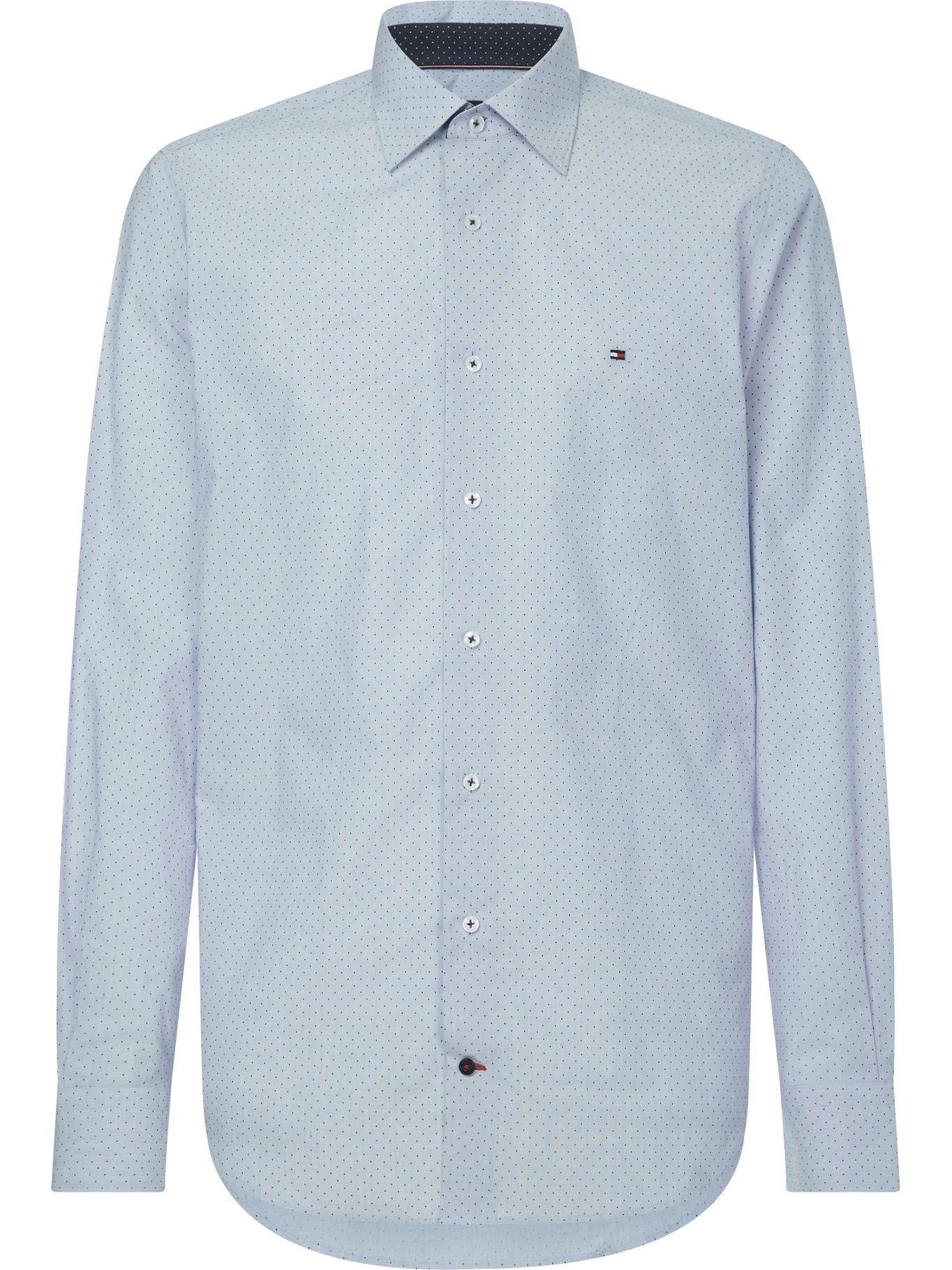 Camisa Regular Fit Dot Print Celeste Tommy Hilfiger-0