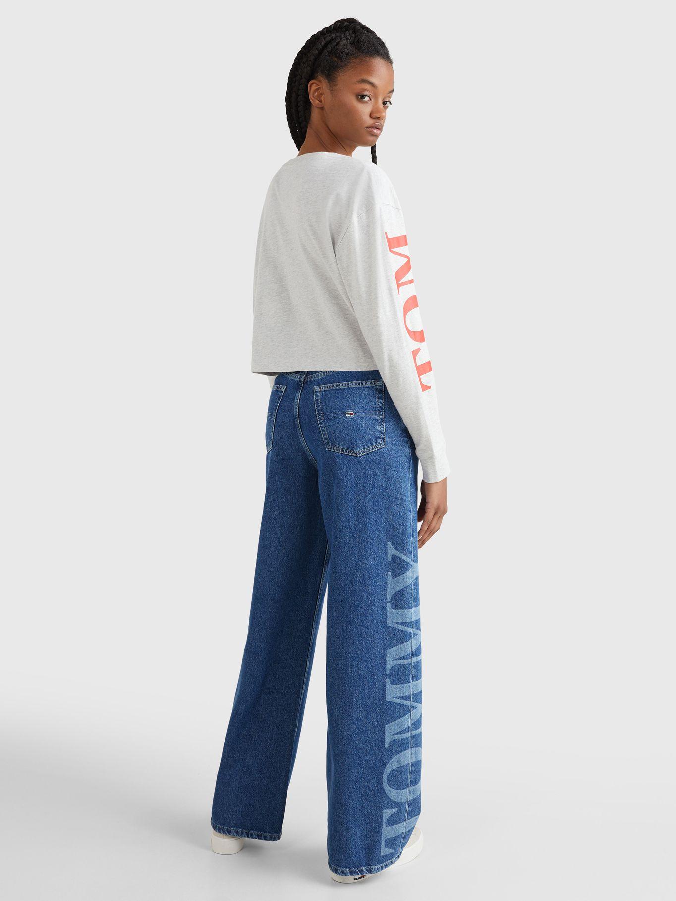 Jeans De Pernera Ancha Con Logos Azul Tommy Jeans-2